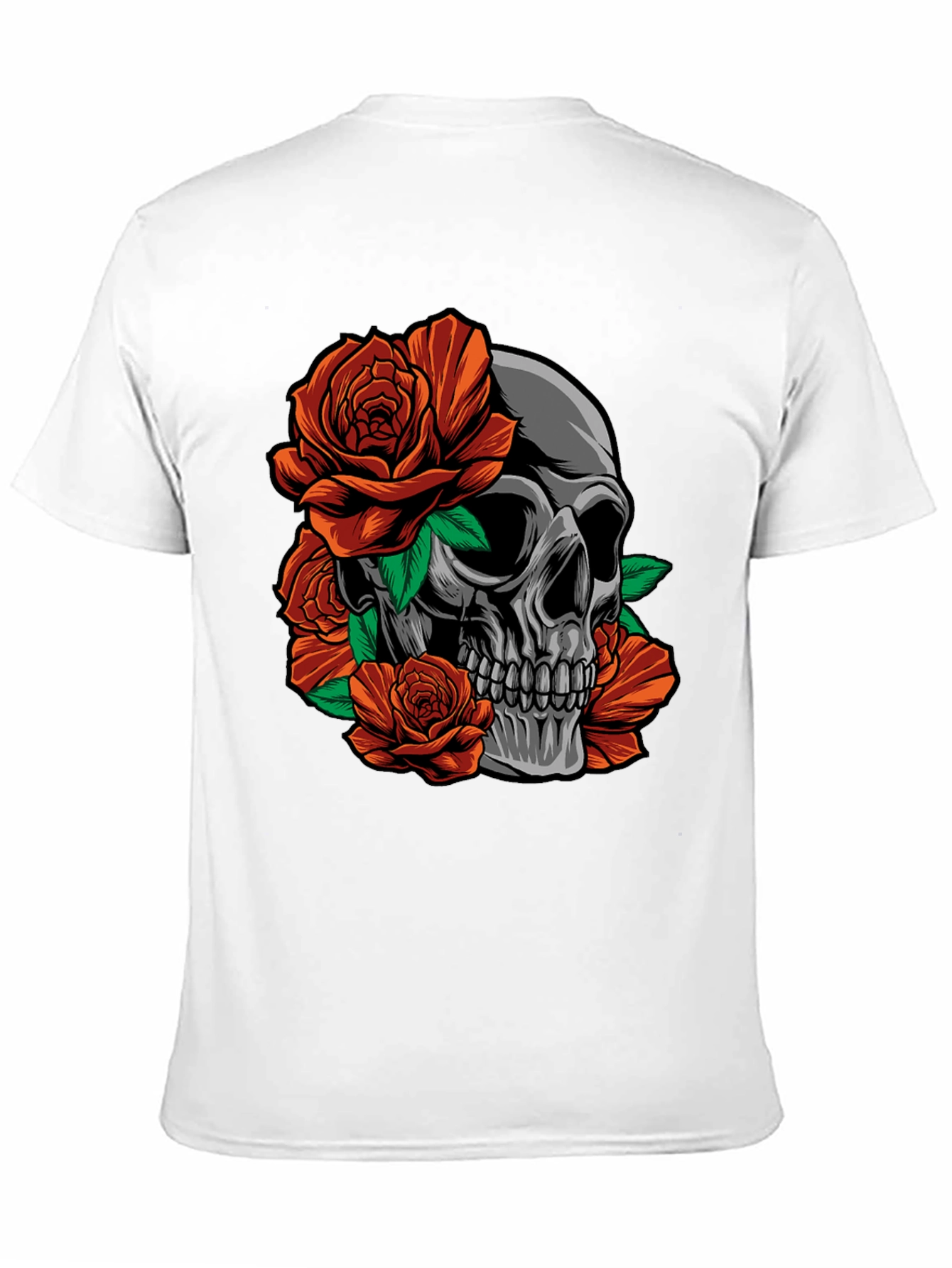 Skull & Roses Graphic T-Shirt - Edgy Style