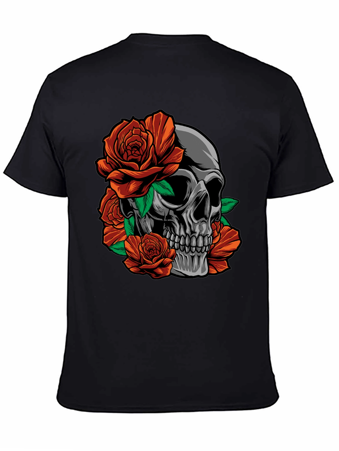 Skull & Roses Graphic T-Shirt - Edgy Style