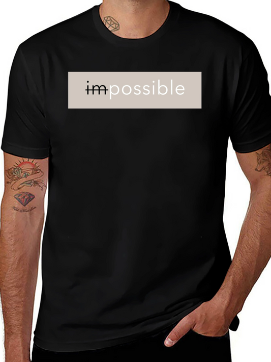 Impossible Black Cotton Graphic Tee