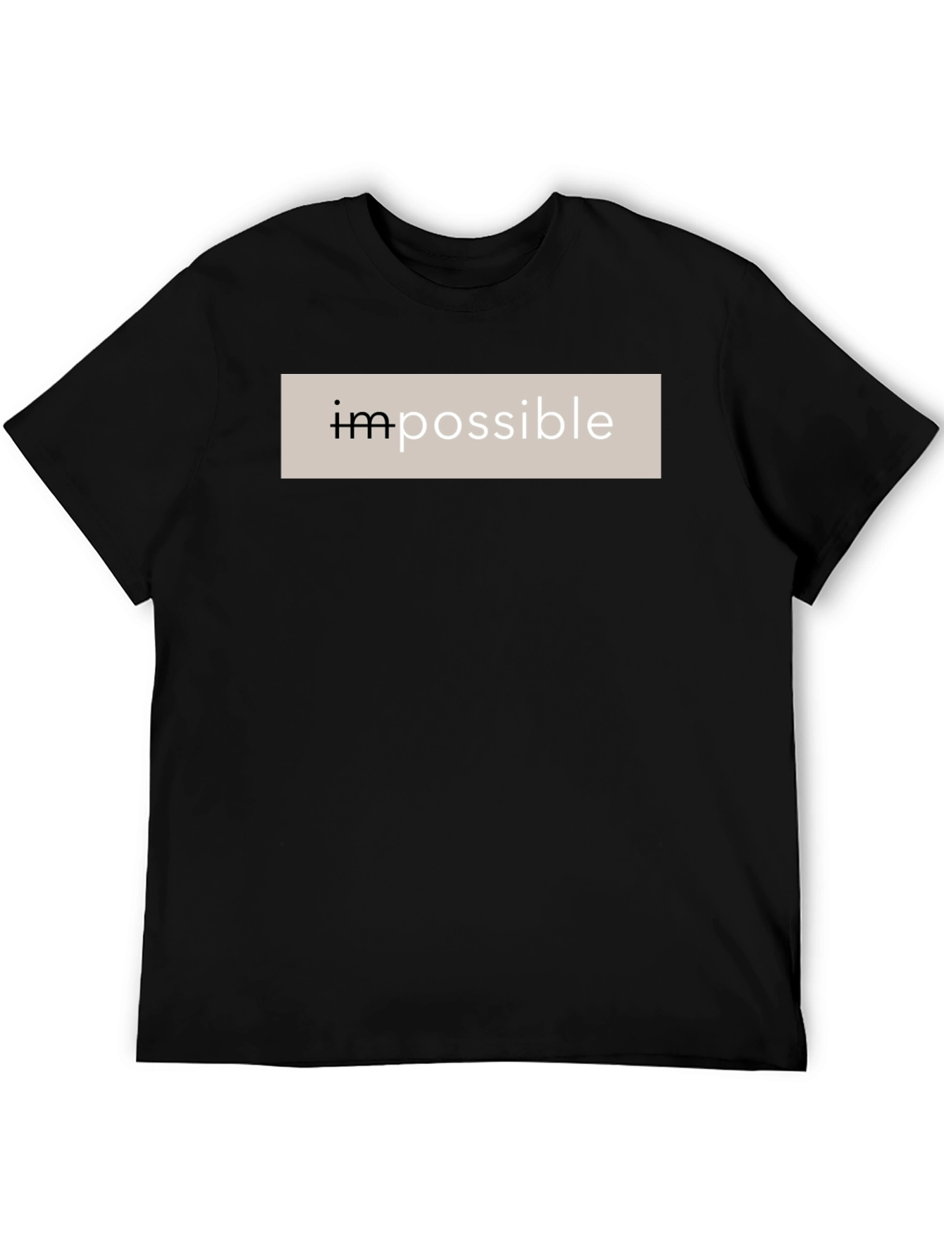 Impossible Black Cotton Graphic Tee