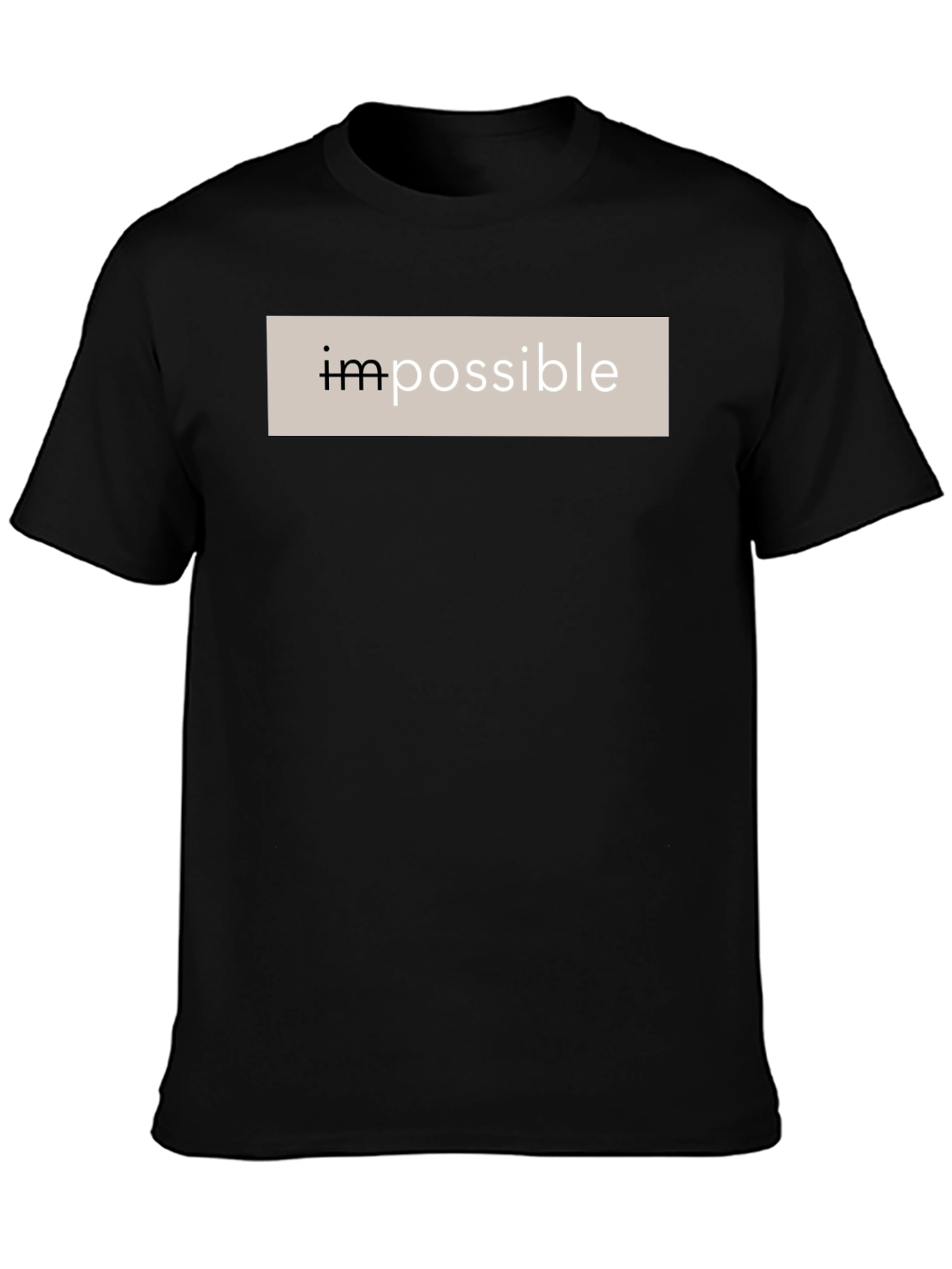 Impossible Black Cotton Graphic Tee