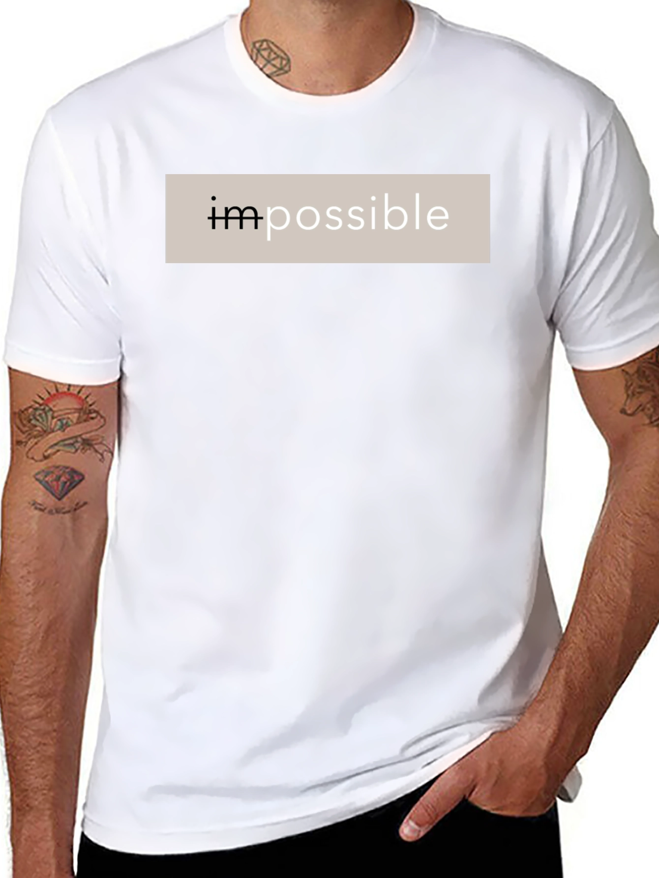 Impossible Black Cotton Graphic Tee