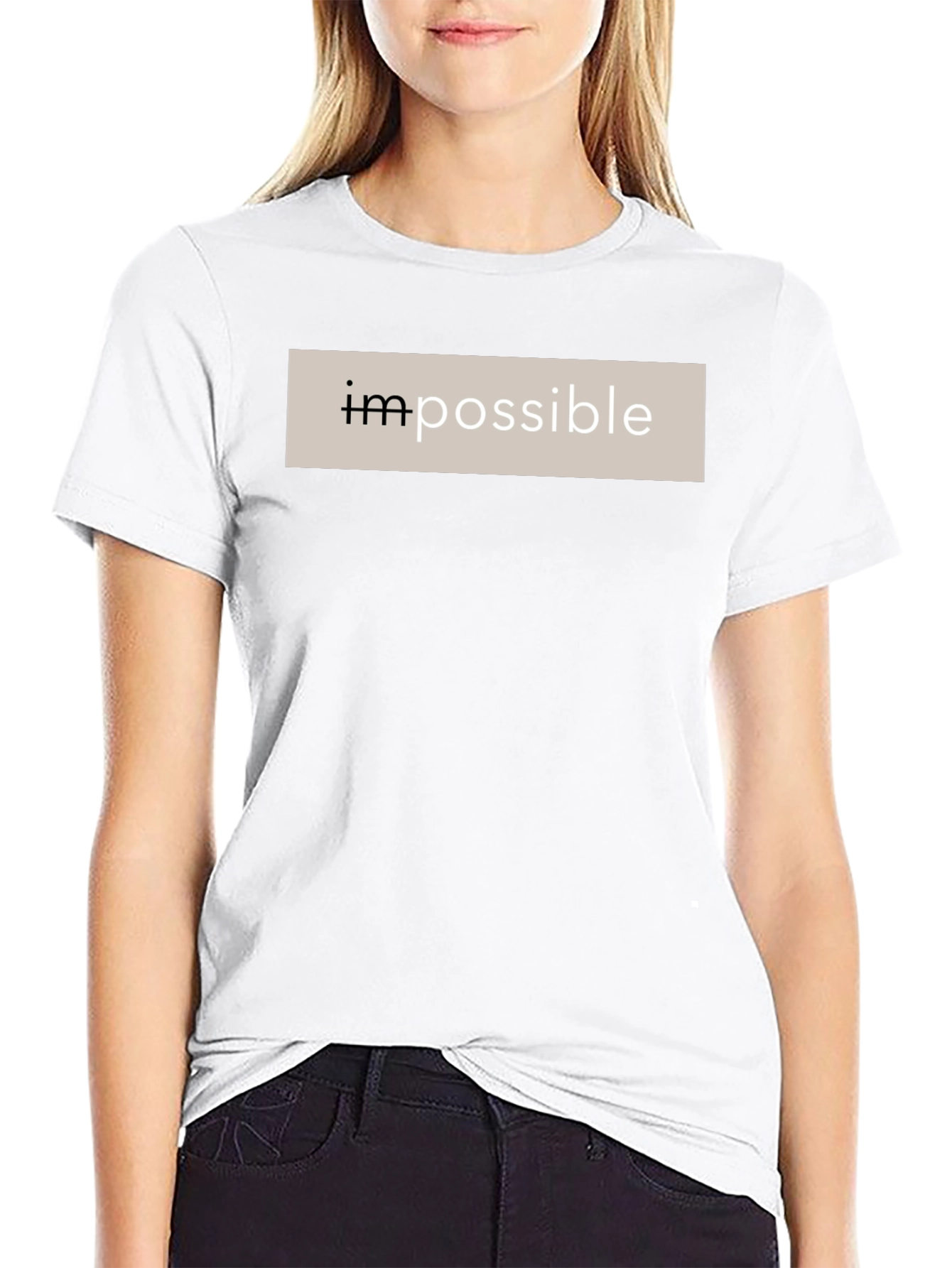 Impossible Black Cotton Graphic Tee