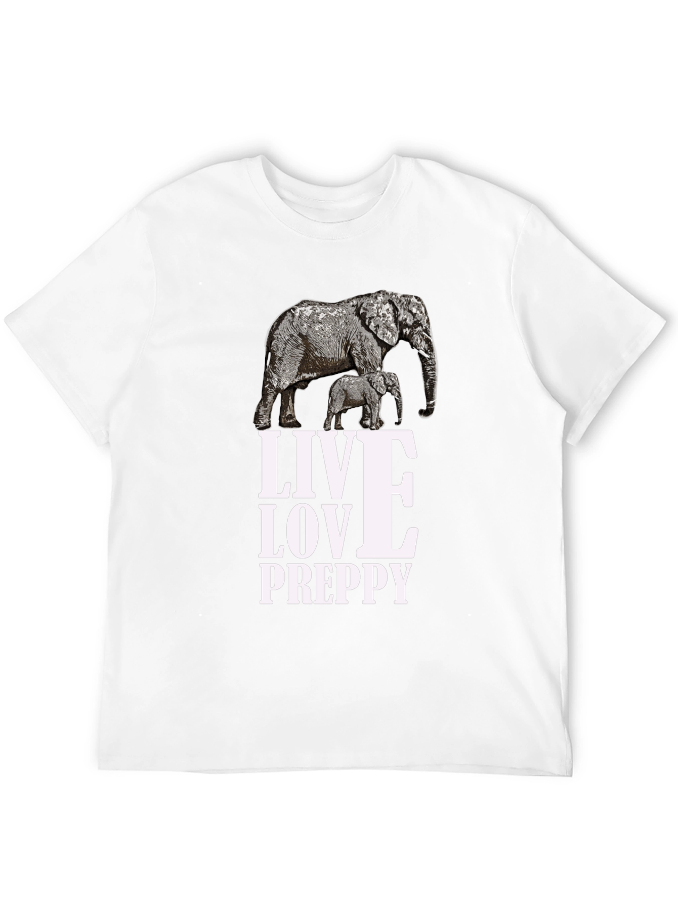 Elephant Graphic Black T-Shirt: Live Love Preppy