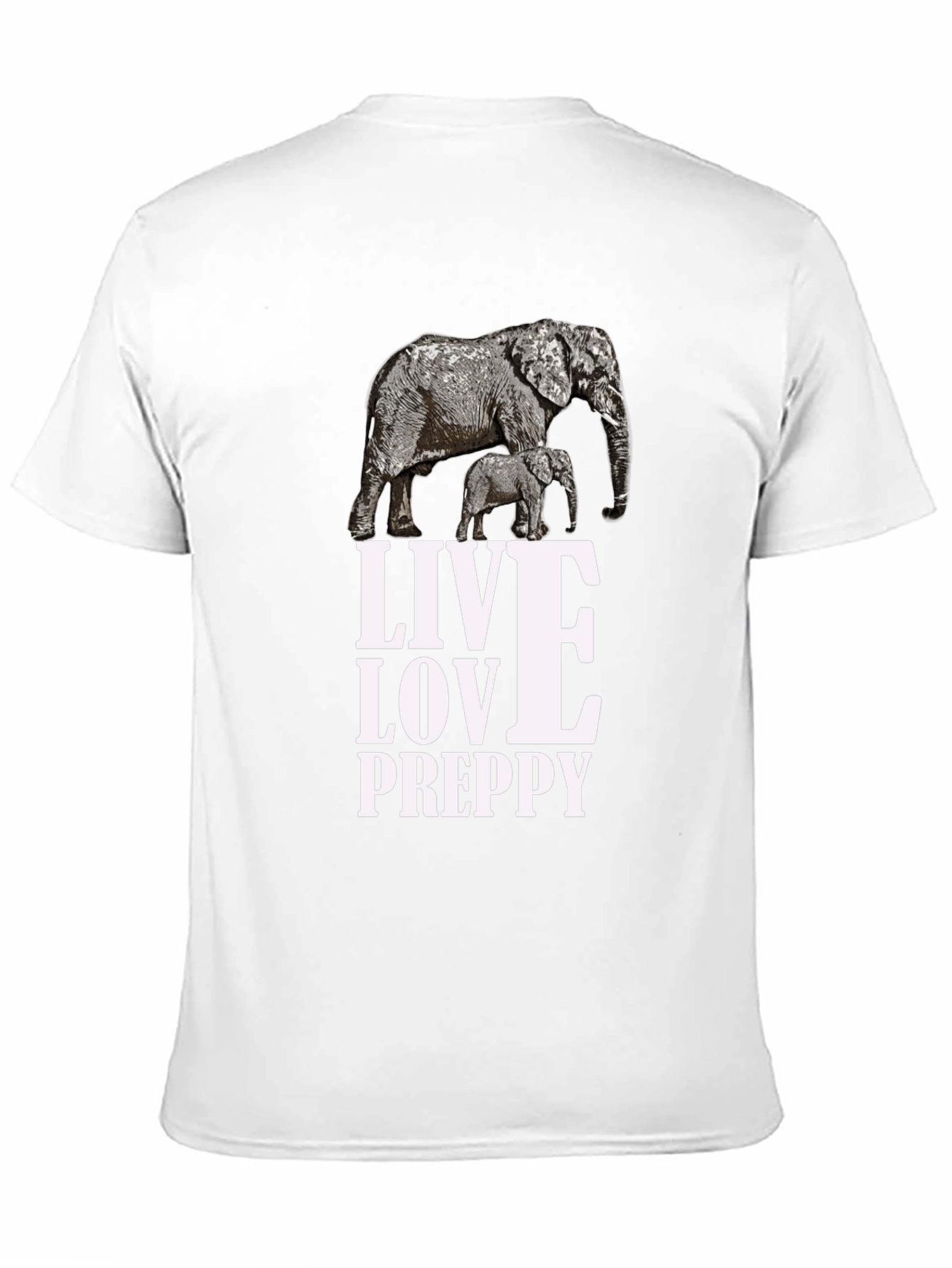 Elephant Graphic Black T-Shirt: Live Love Preppy