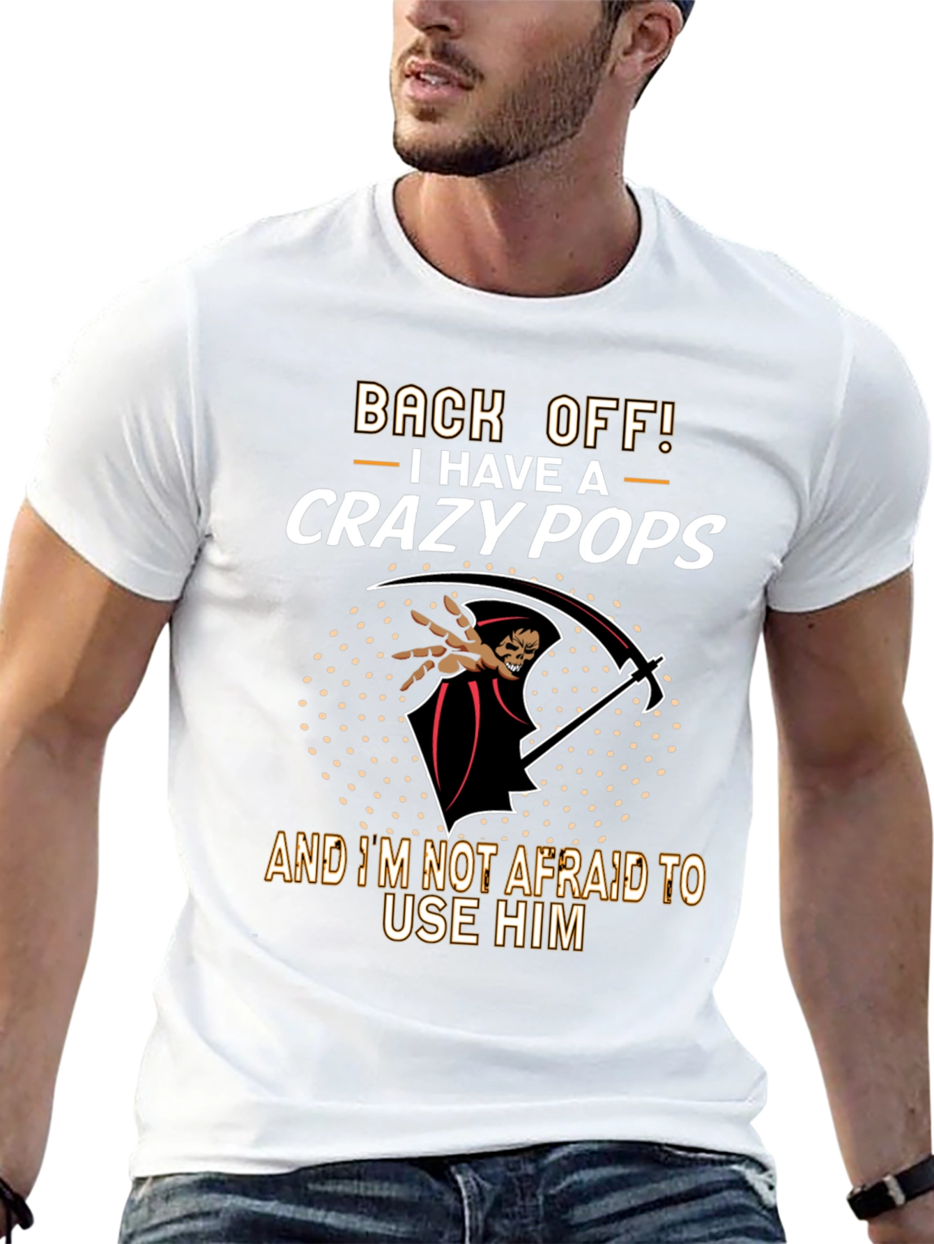 Crazy Pops Graphic T-Shirt - Back Off Grim Reaper
