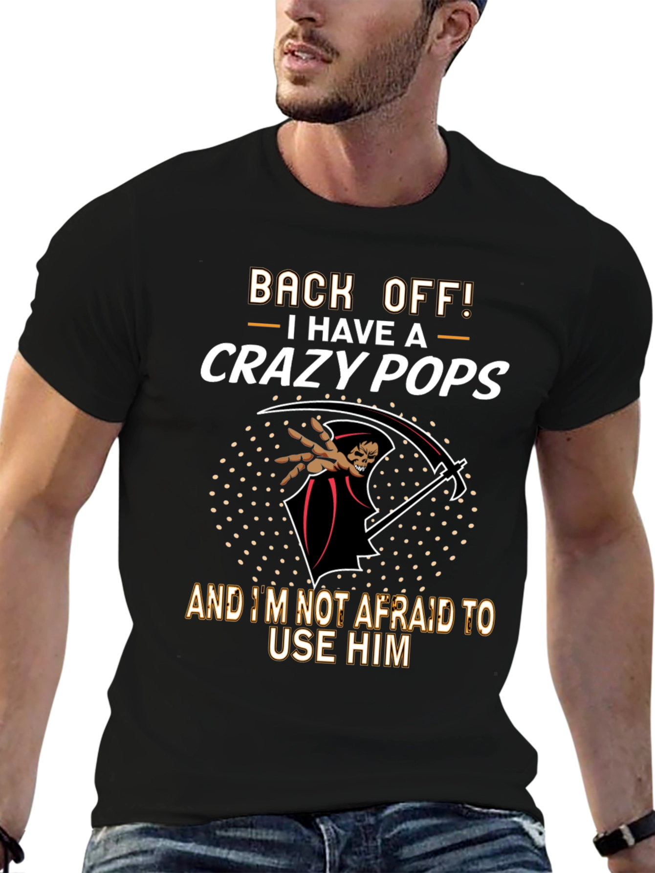 Crazy Pops Graphic T-Shirt - Back Off Grim Reaper