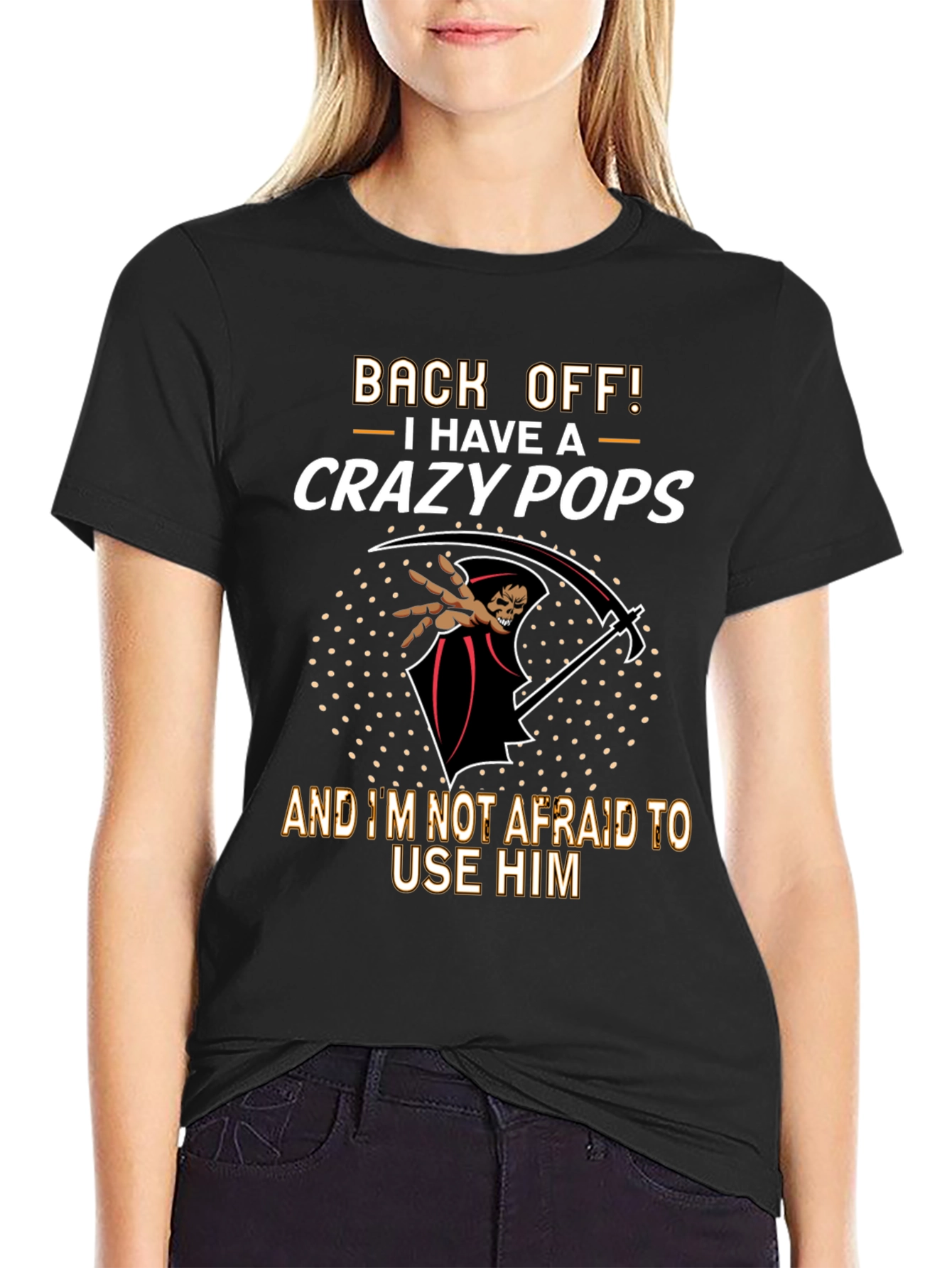 Crazy Pops Graphic T-Shirt - Back Off Grim Reaper
