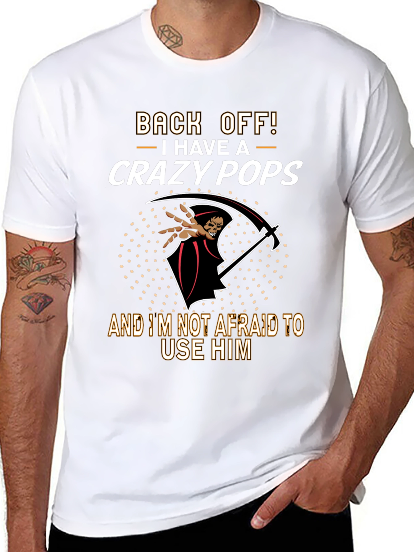 Crazy Pops Graphic T-Shirt - Back Off Grim Reaper