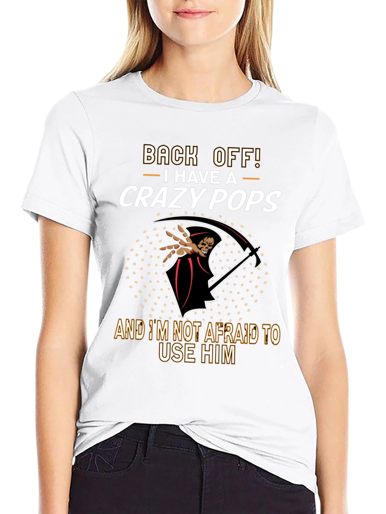 Crazy Pops Graphic T-Shirt - Back Off Grim Reaper