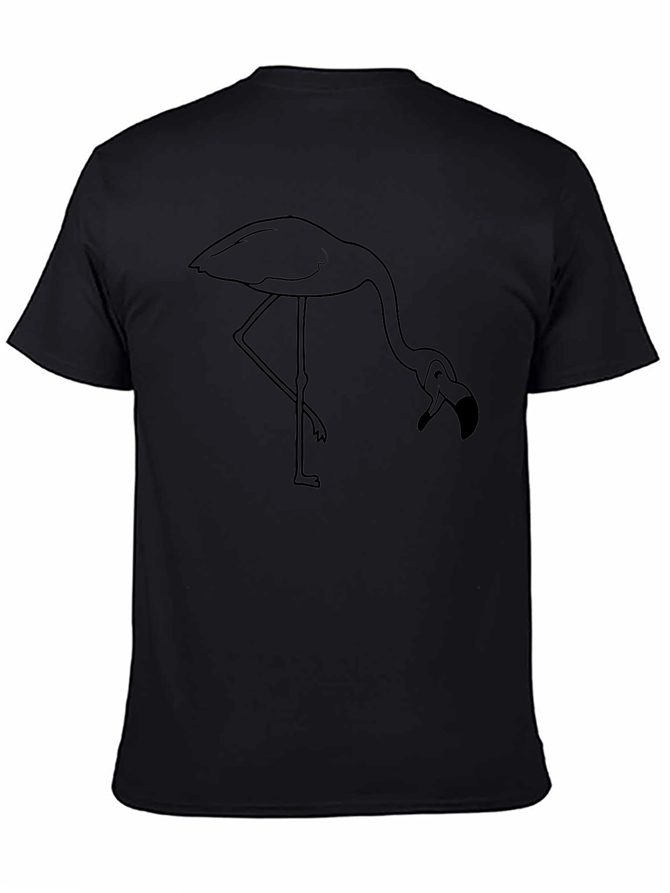 Flamingo Graphic T-Shirt - Casual Black Tee
