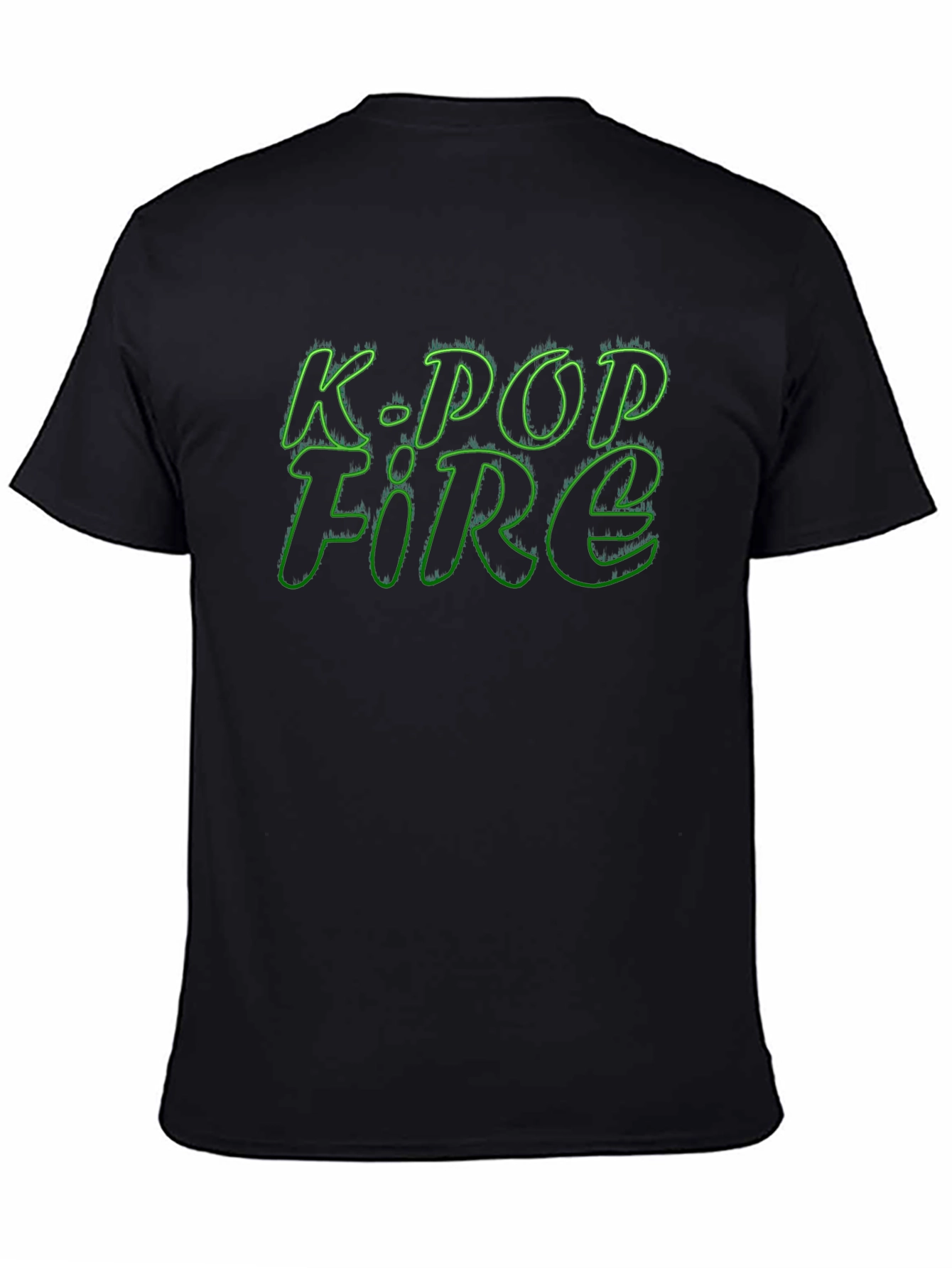 K-Pop Fire Graphic Tee - Black