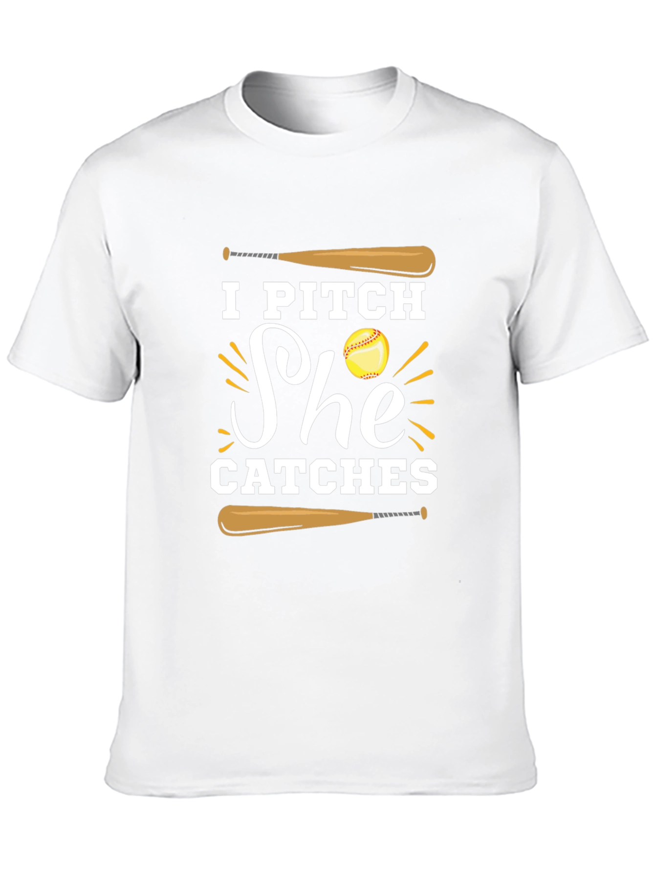 I Pitch She Catches Baseball Graphic Tee
