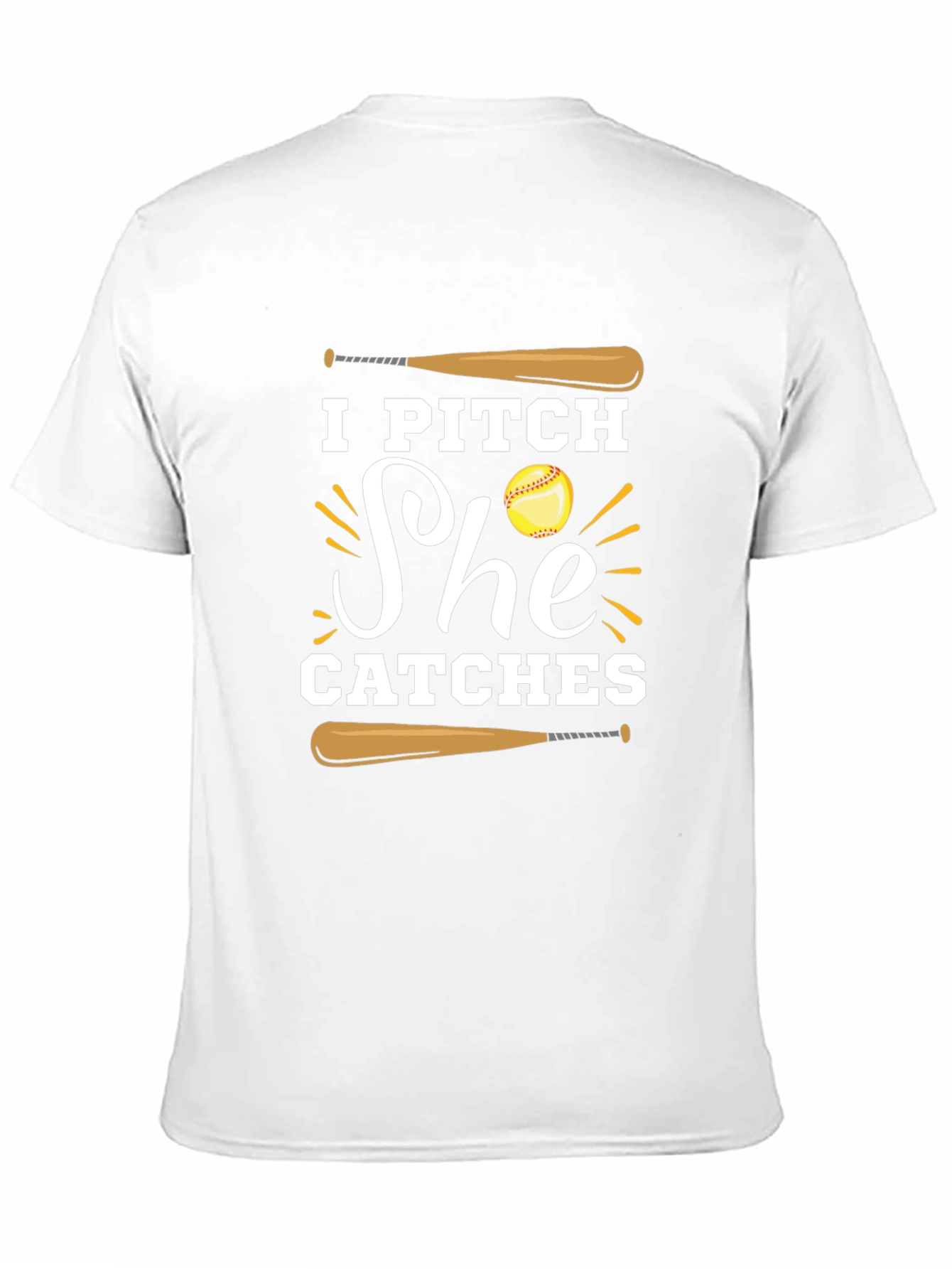 I Pitch She Catches Baseball Graphic Tee