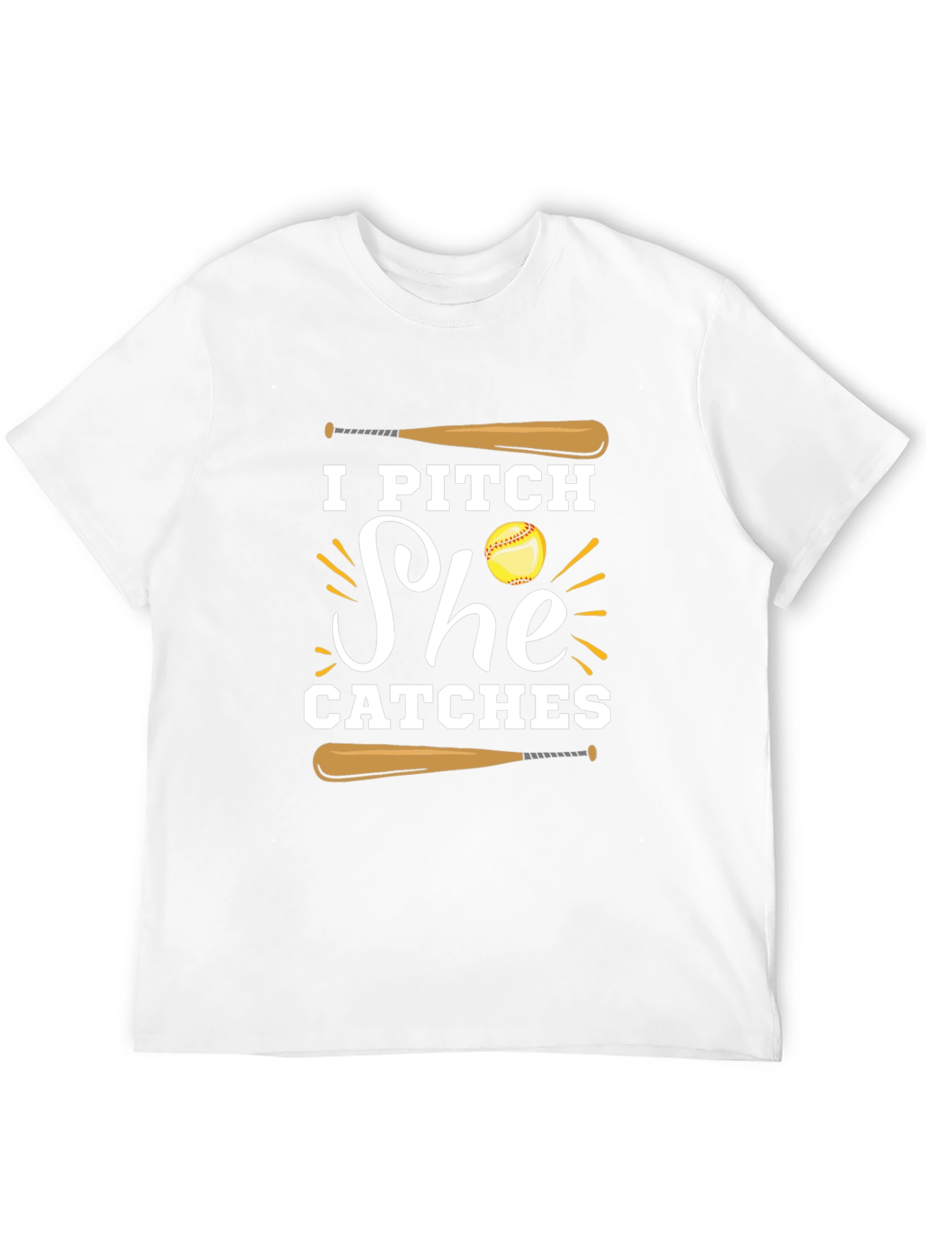 I Pitch She Catches Baseball Graphic Tee