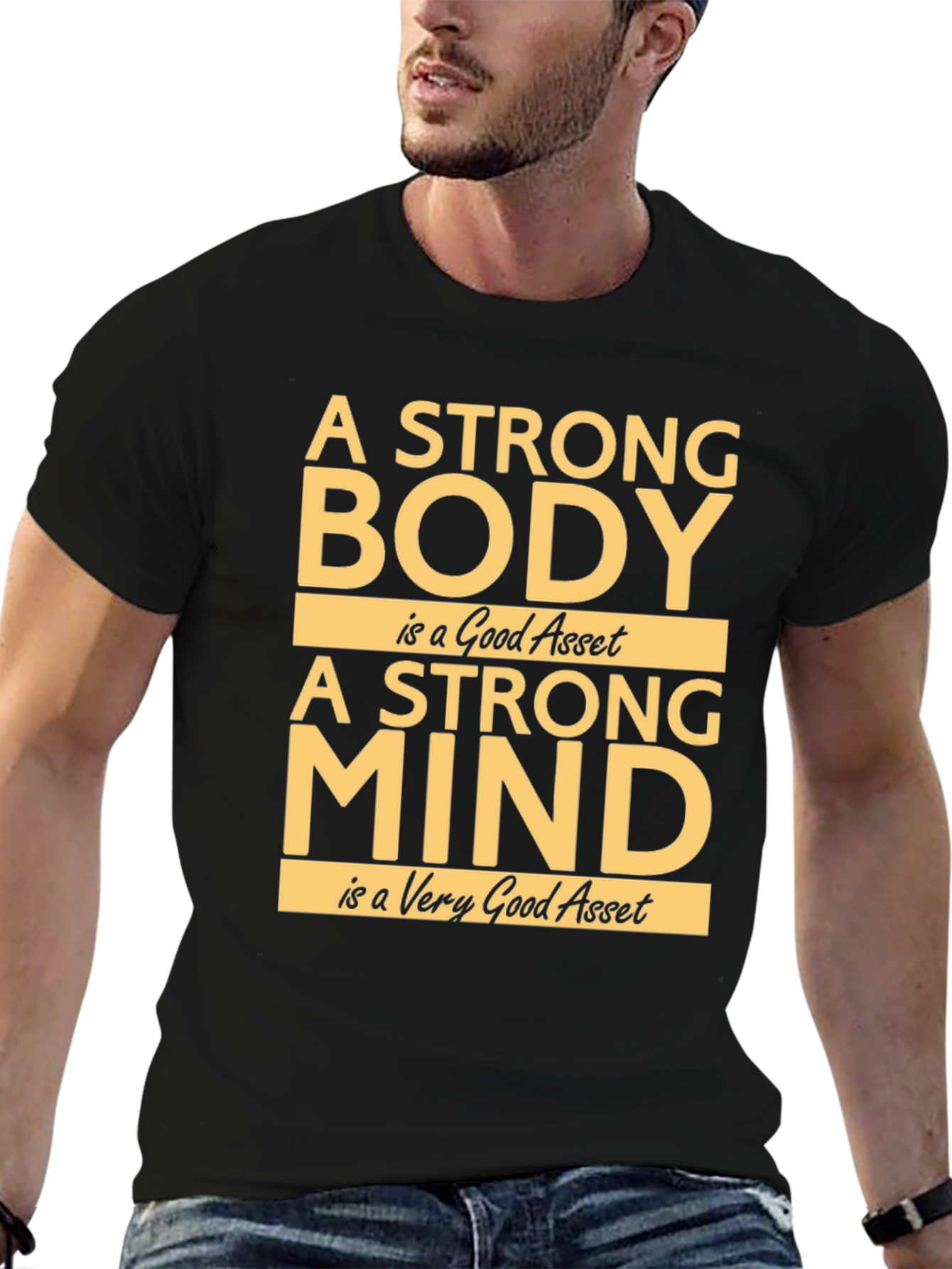Strong Body Mind T-Shirt - Inspirational Fitness Tee