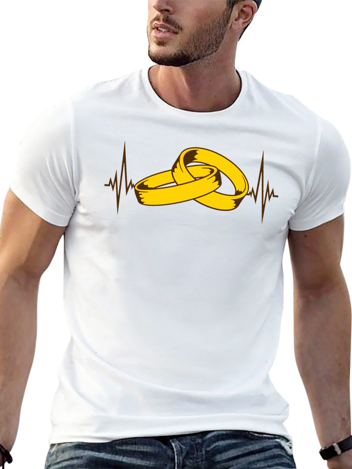 Wedding Rings Heartbeat Graphic Tee