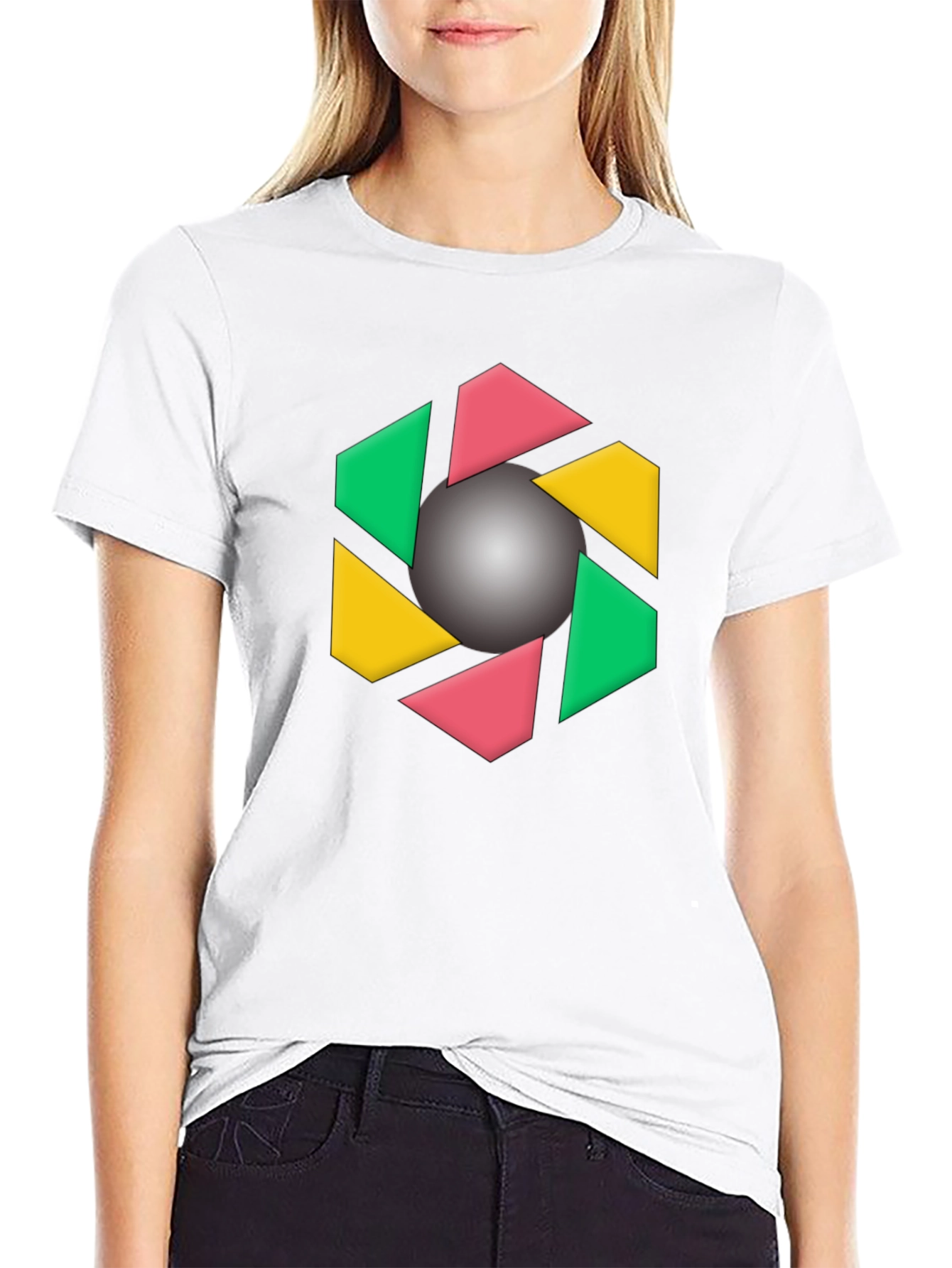 Geometric Design Black T-Shirt