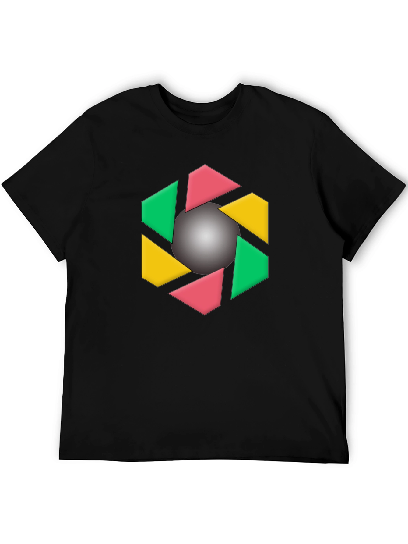 Geometric Design Black T-Shirt