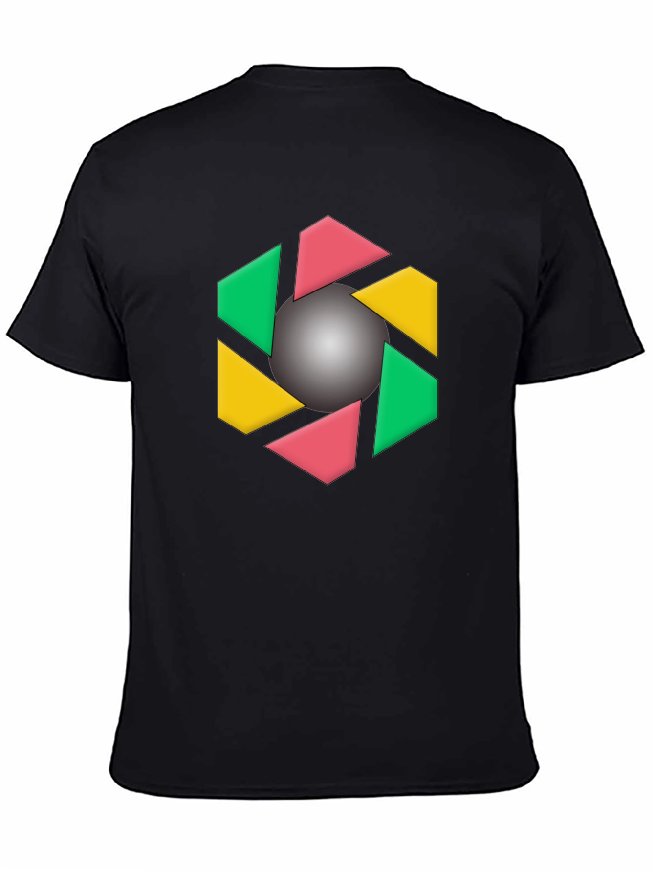 Geometric Design Black T-Shirt