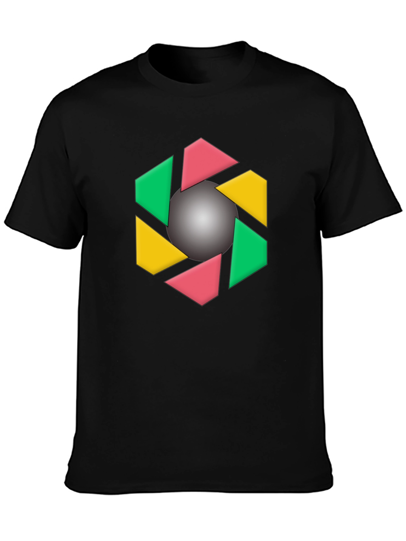 Geometric Design Black T-Shirt
