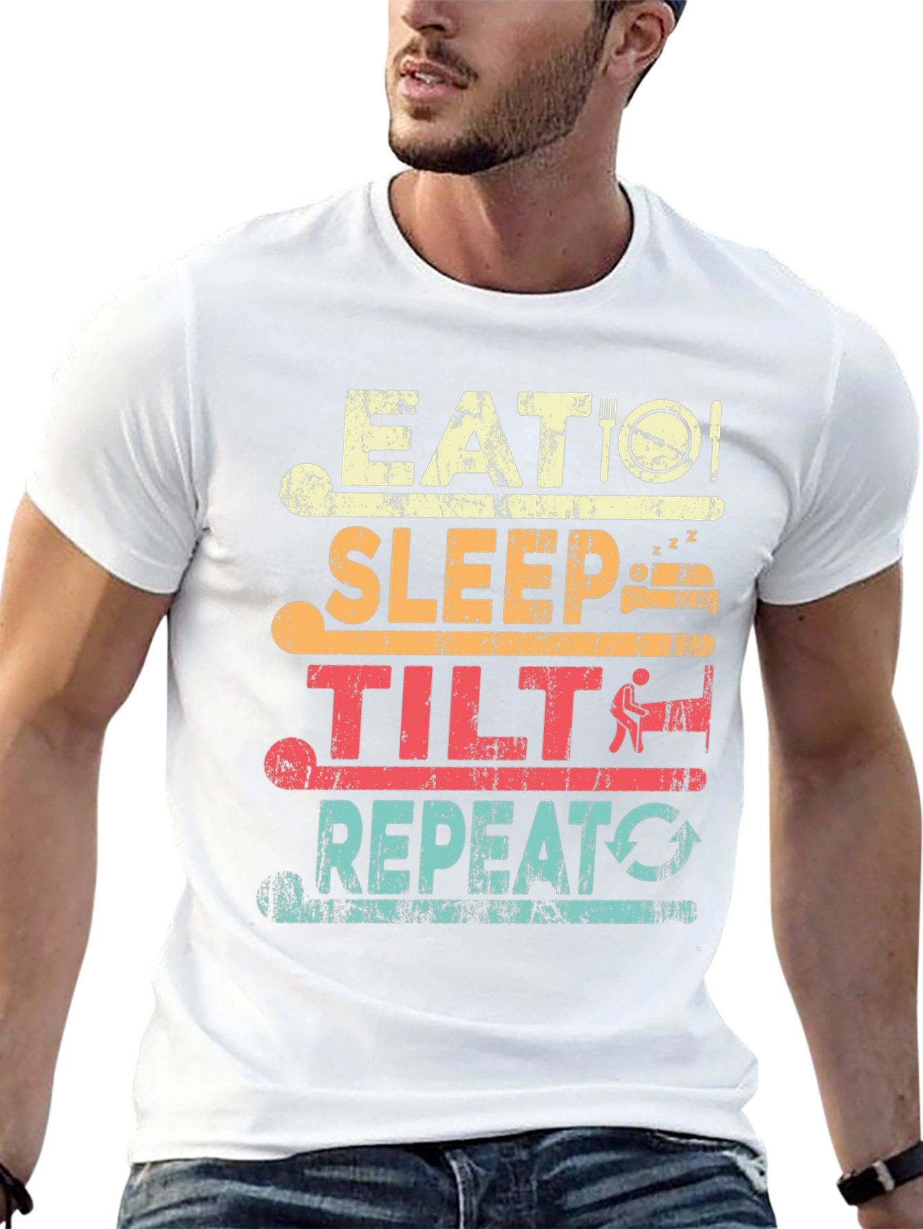 Eat Sleep Tilt Repeat T-Shirt - Gamer Tee