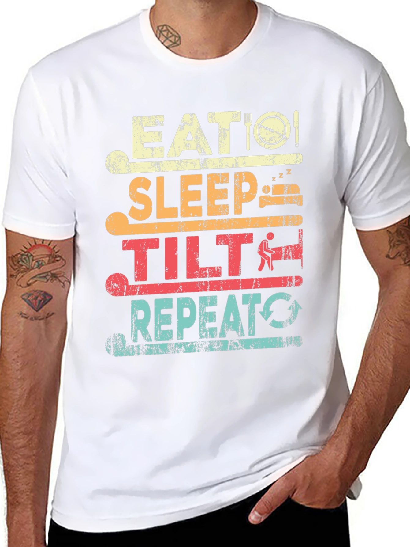 Eat Sleep Tilt Repeat T-Shirt - Gamer Tee
