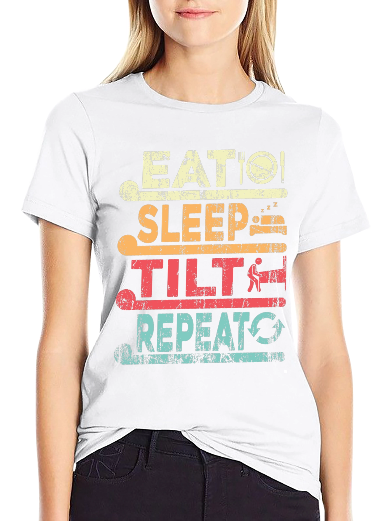 Eat Sleep Tilt Repeat T-Shirt - Gamer Tee