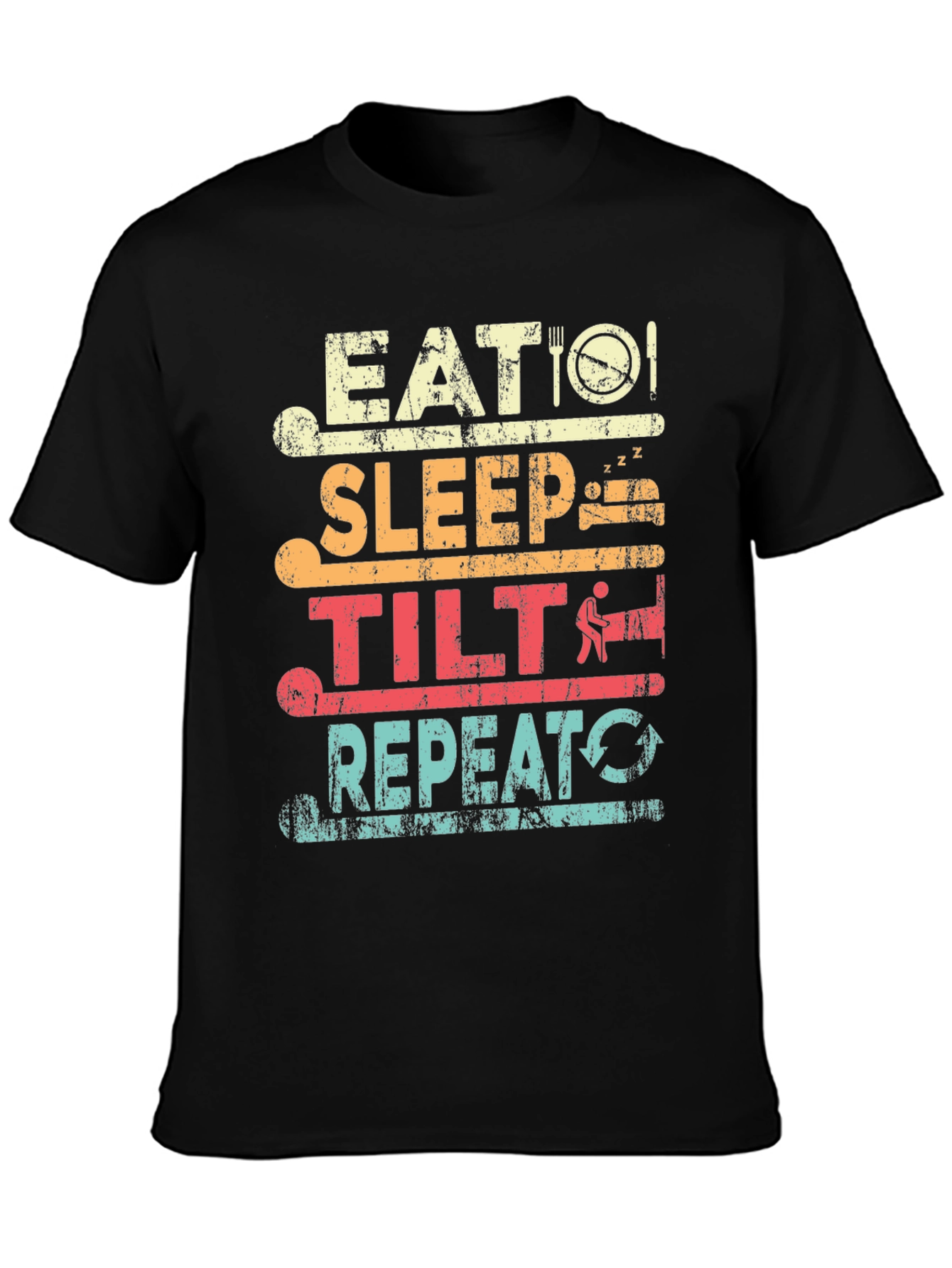 Eat Sleep Tilt Repeat T-Shirt - Gamer Tee