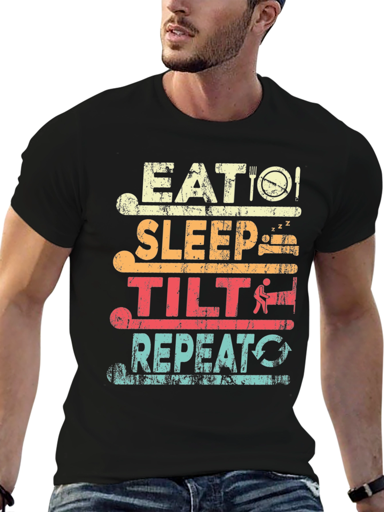 Eat Sleep Tilt Repeat T-Shirt - Gamer Tee