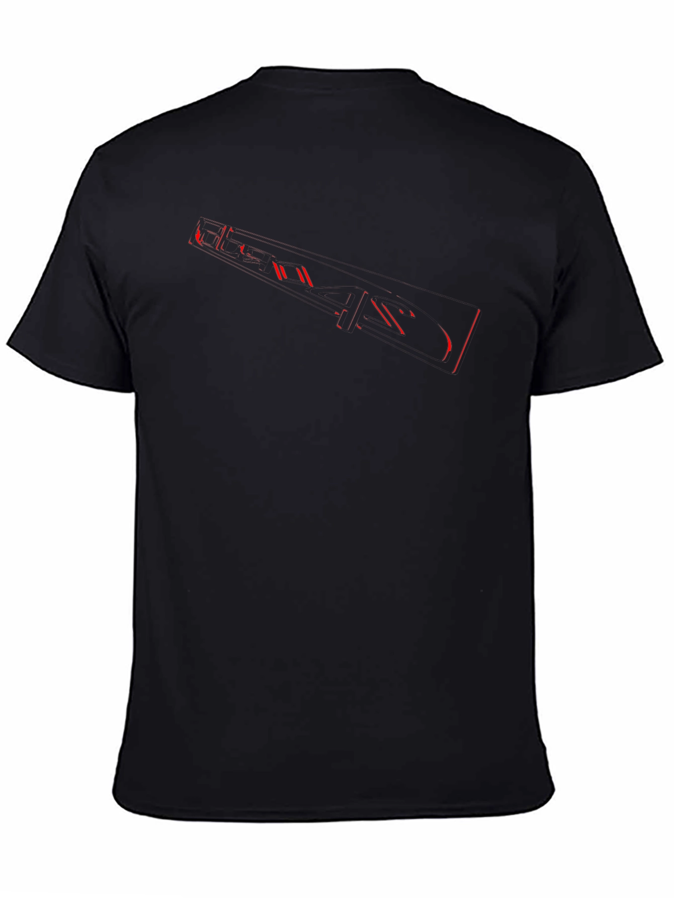 Black T-Shirt with Abstract Red Design