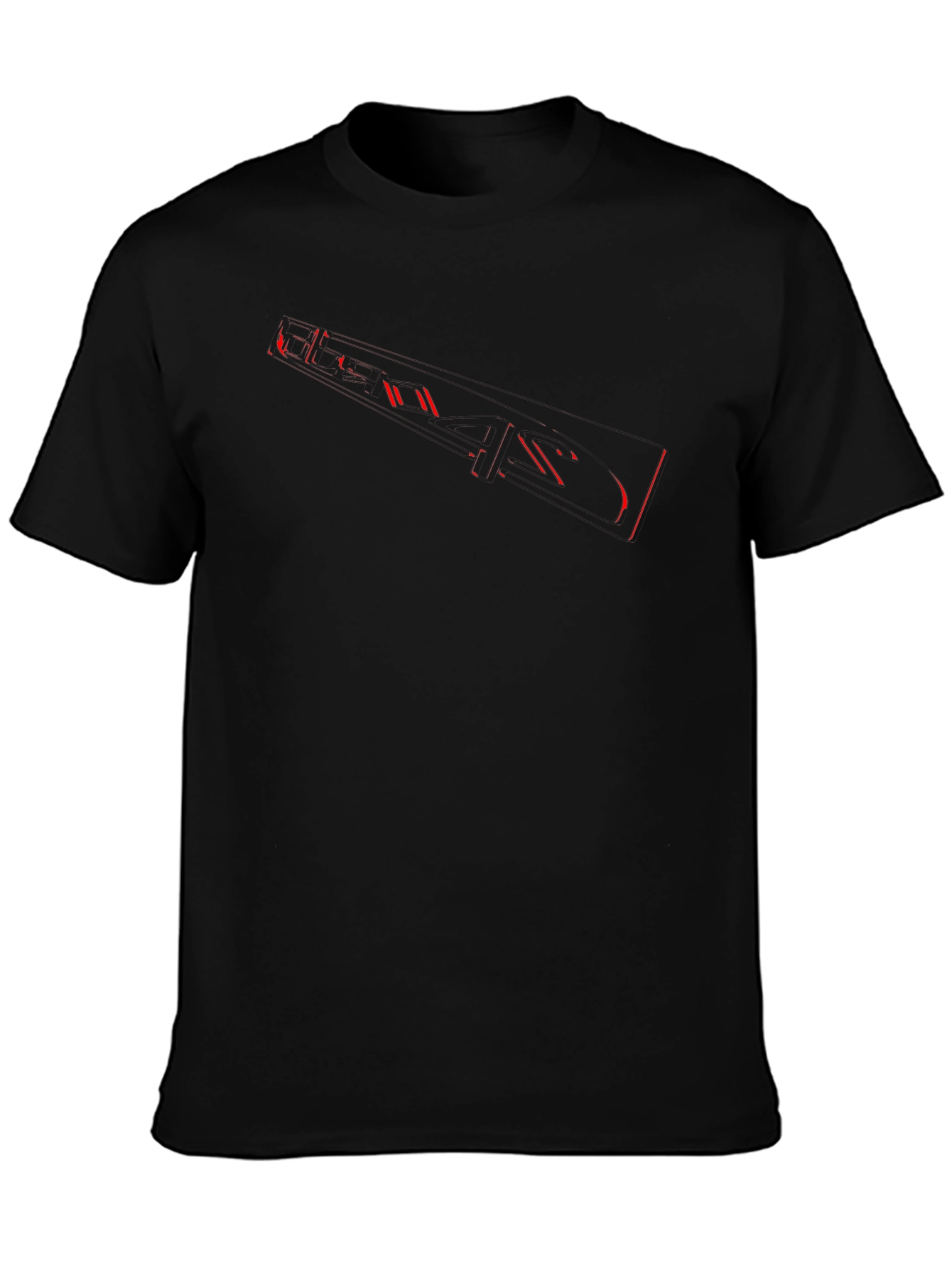 Black T-Shirt with Abstract Red Design