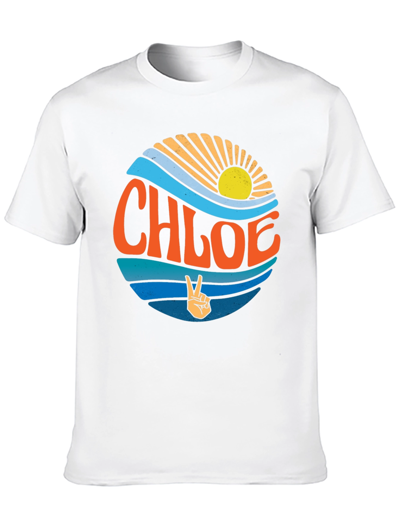 Personalized Chloe Sun and Waves Graphic Tee
