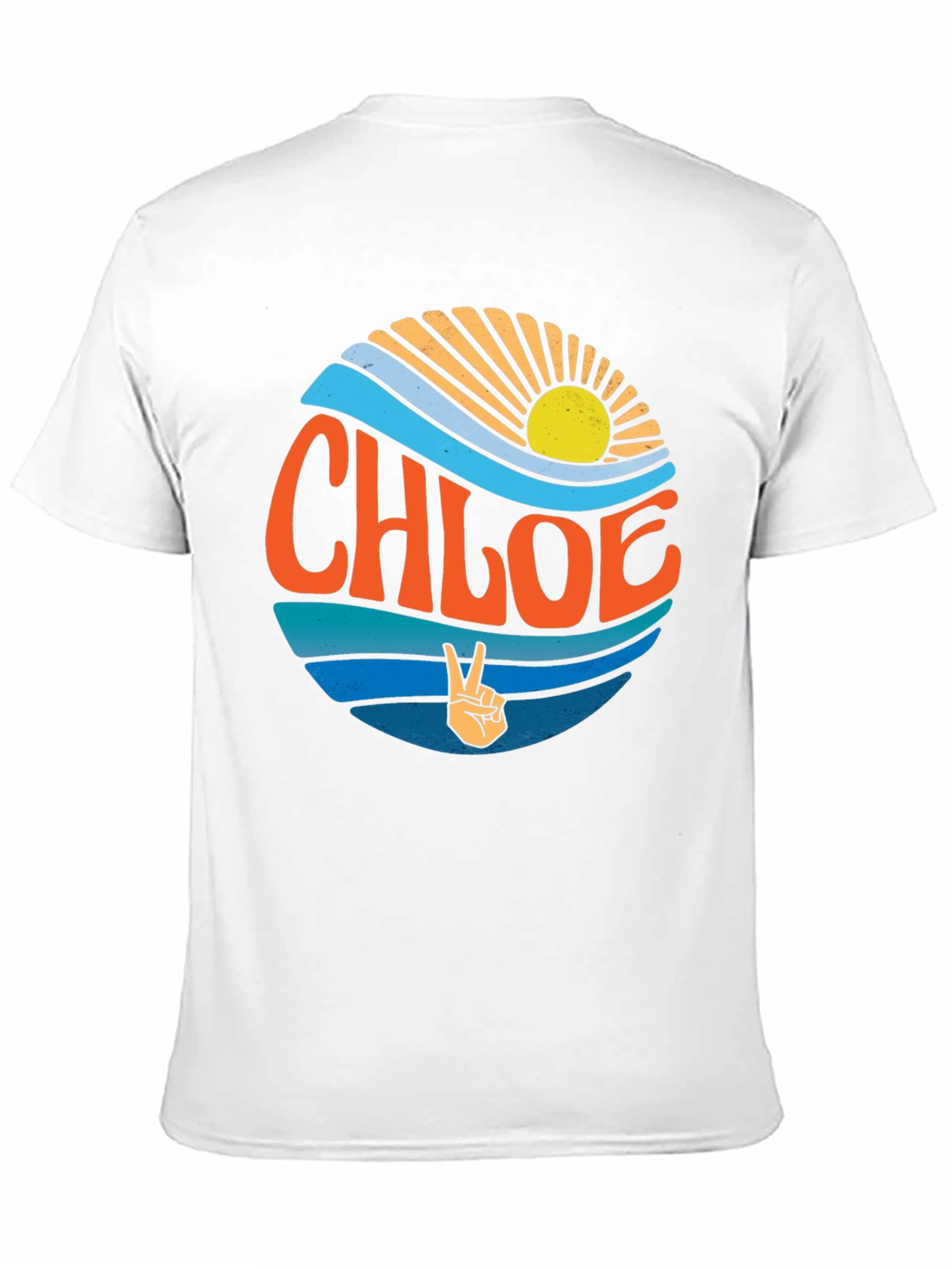 Personalized Chloe Sun and Waves Graphic Tee