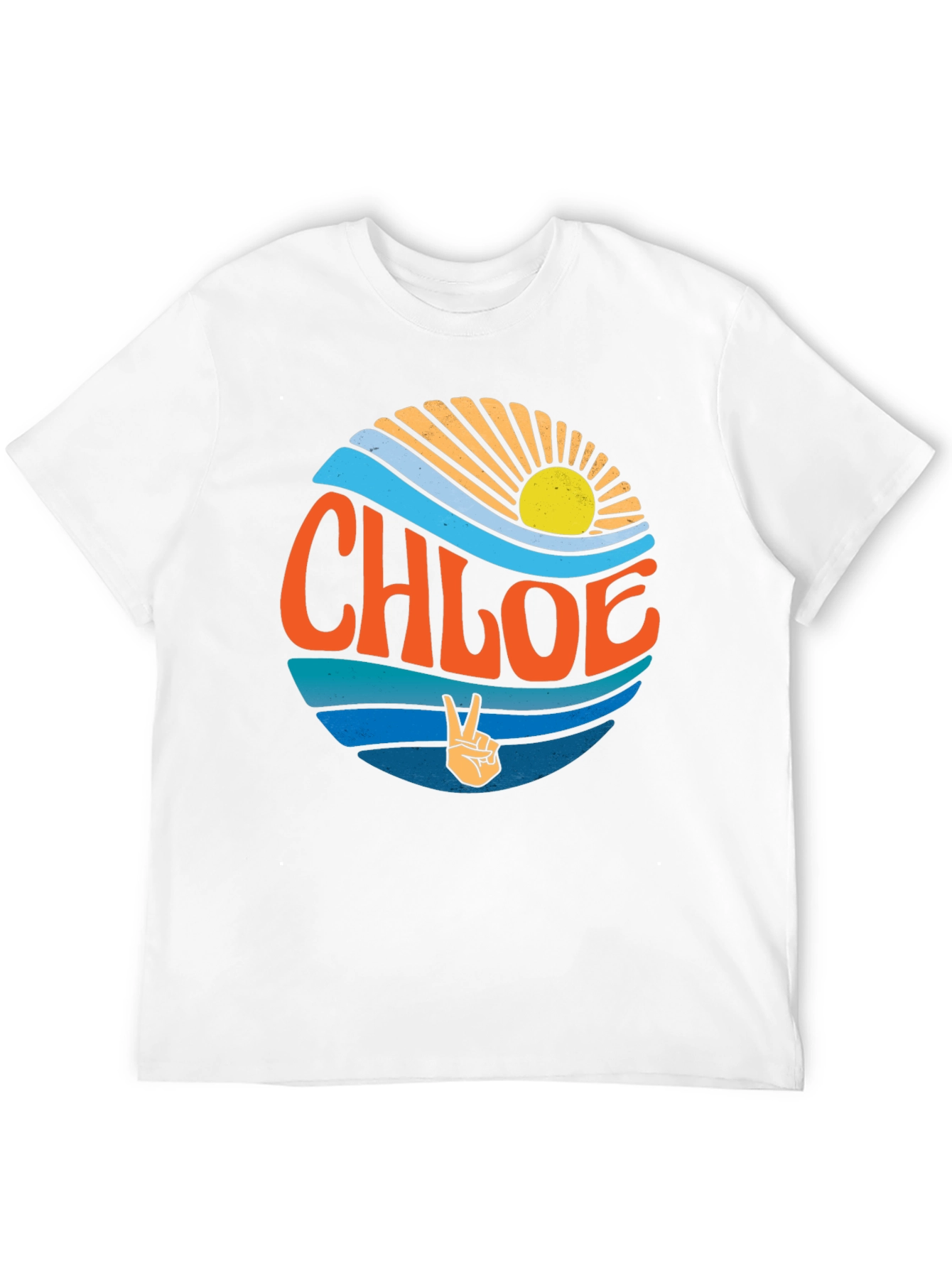 Personalized Chloe Sun and Waves Graphic Tee