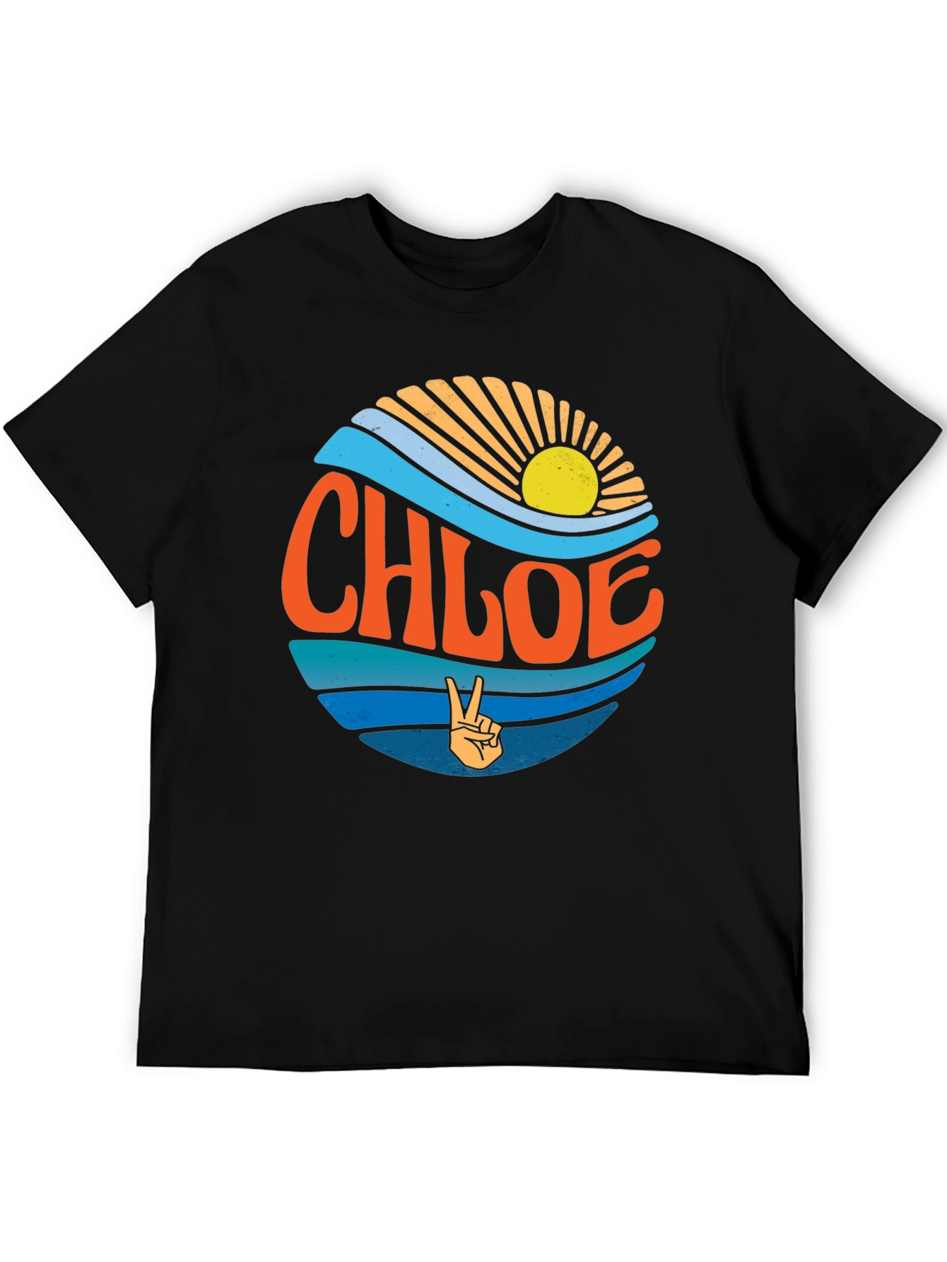 Personalized Chloe Sun and Waves Graphic Tee