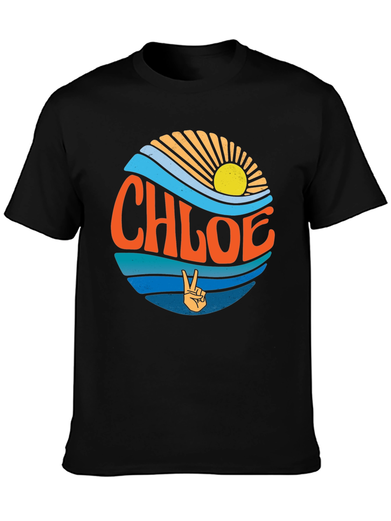 Personalized Chloe Sun and Waves Graphic Tee