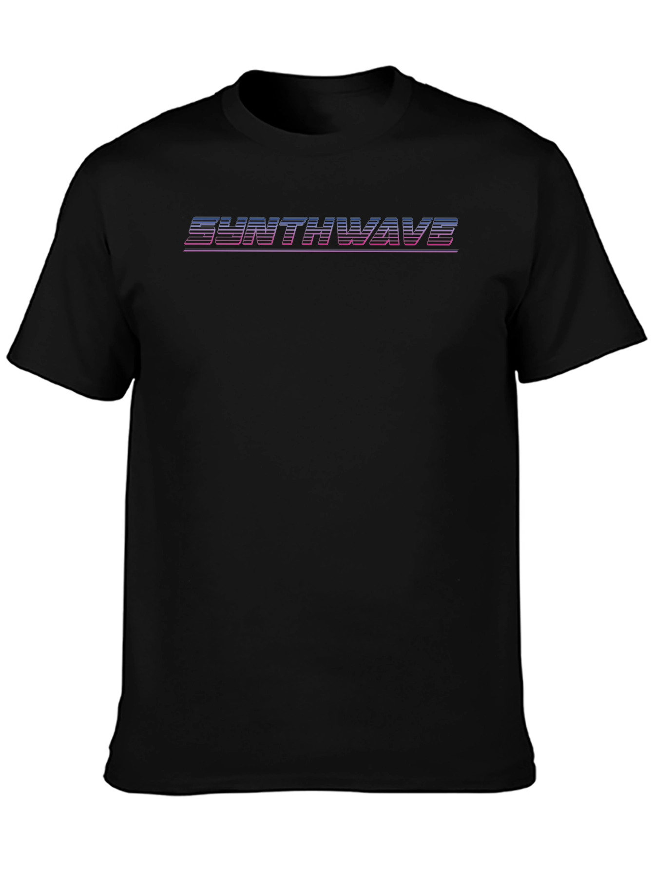 Synthwave Retro Style T-Shirt - Black