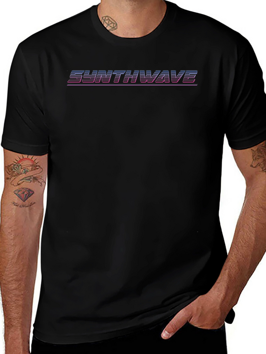 Synthwave Retro Style T-Shirt - Black