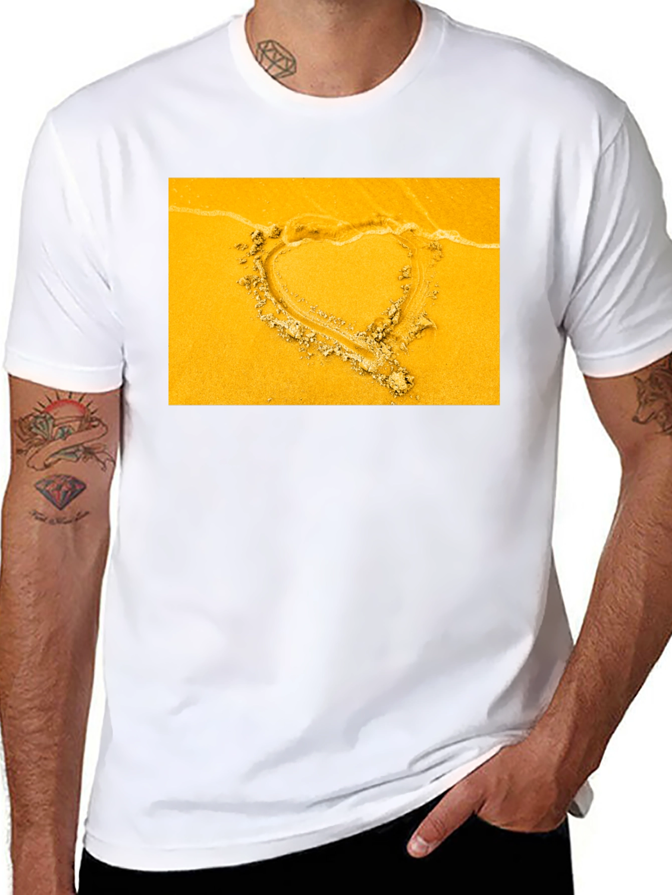 Heart in Sand Graphic Tee - Beach Love Shirt