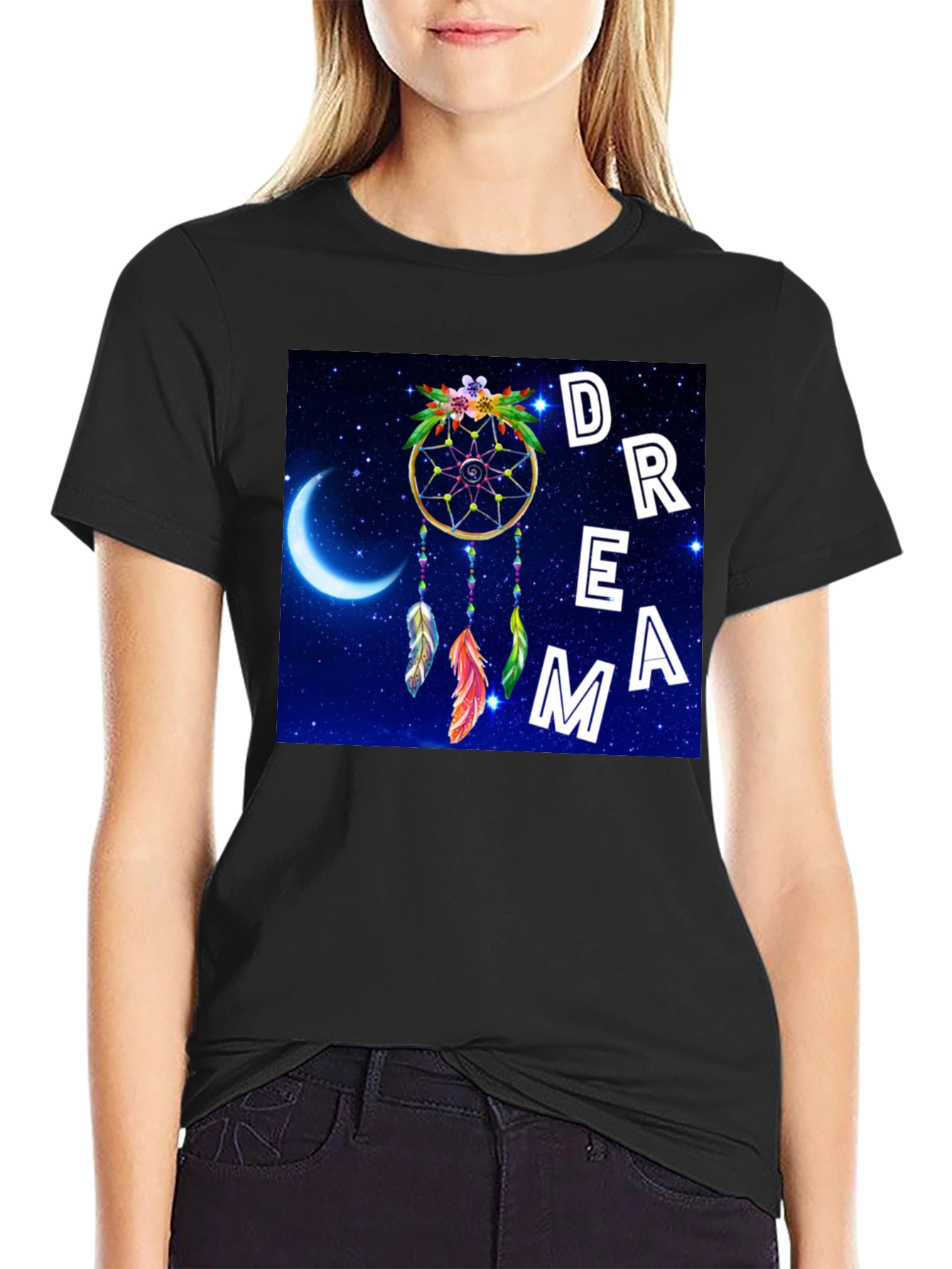 Dreamcatcher Graphic Tee - Celestial Night Design