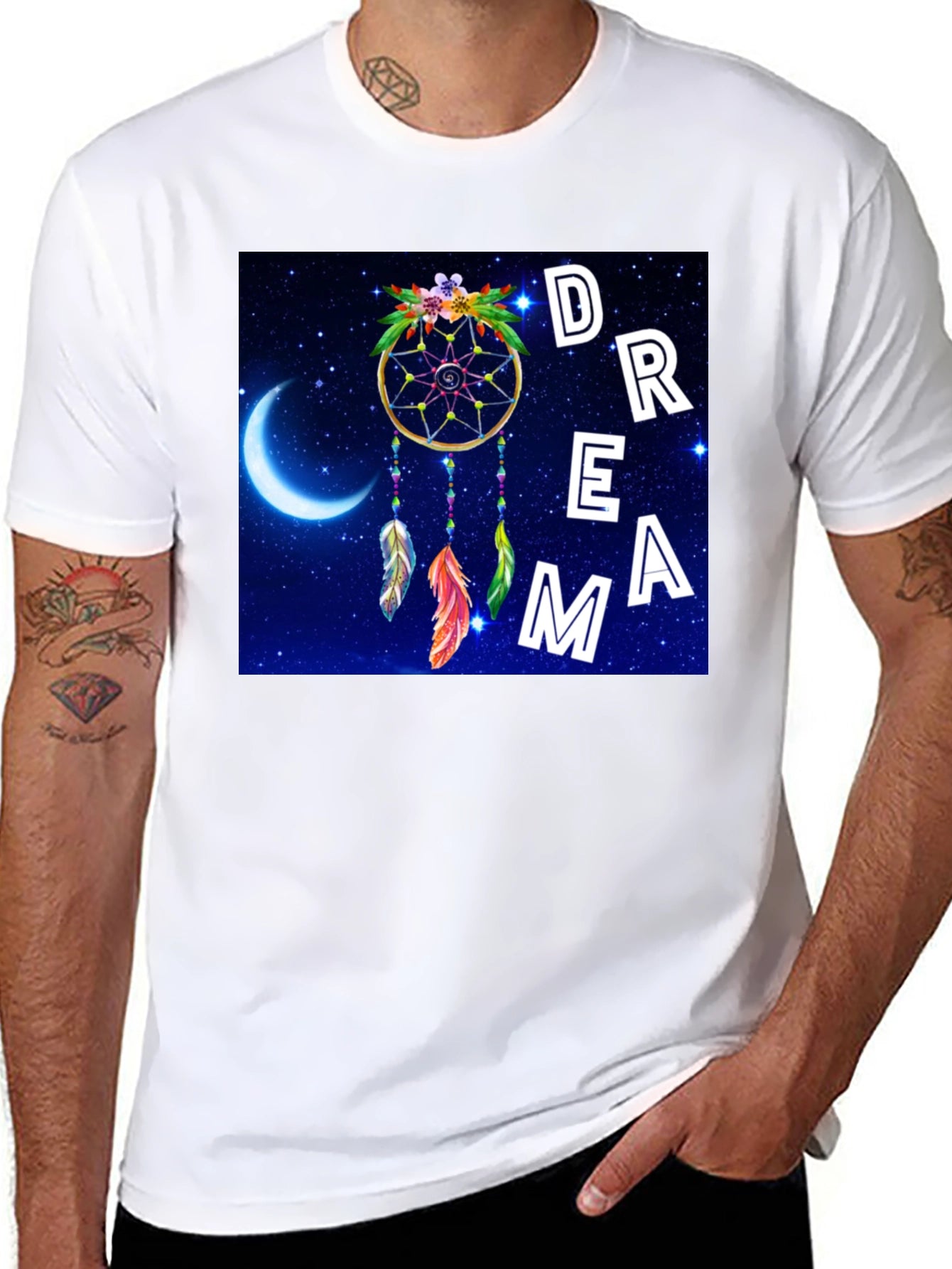 Dreamcatcher Graphic Tee - Celestial Night Design