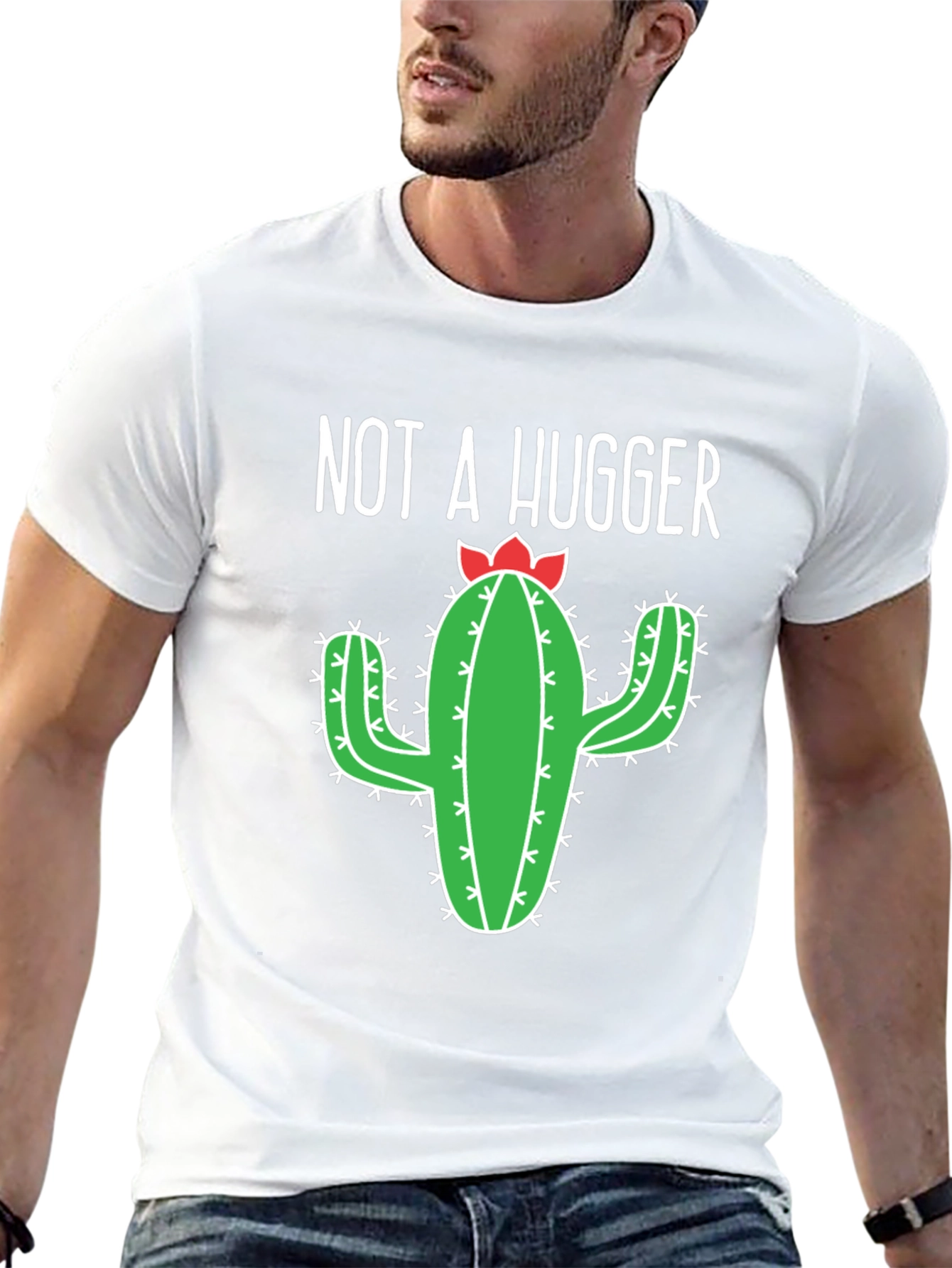 Not A Hugger Cactus Graphic T-Shirt - Unisex