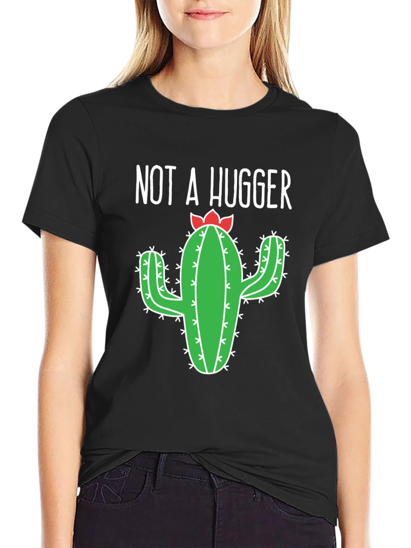 Not A Hugger Cactus Graphic T-Shirt - Unisex