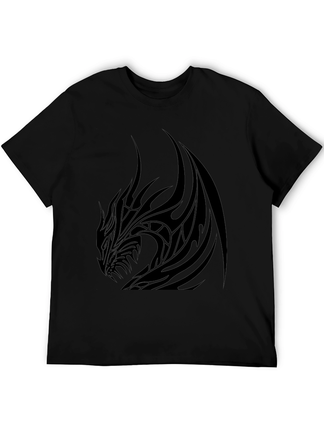 Mens Black Dragon Graphic Tee - Stylish & Bold