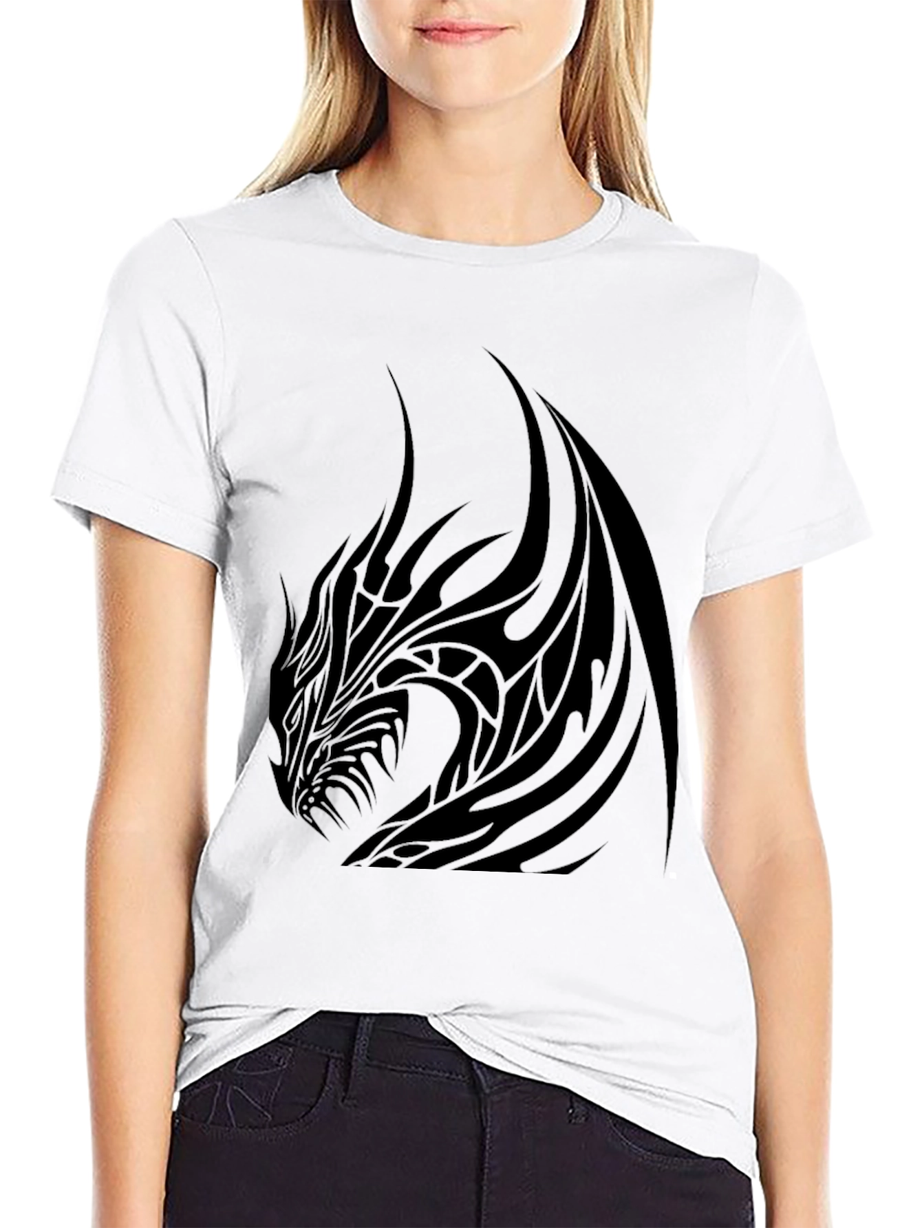Mens Black Dragon Graphic Tee - Stylish & Bold
