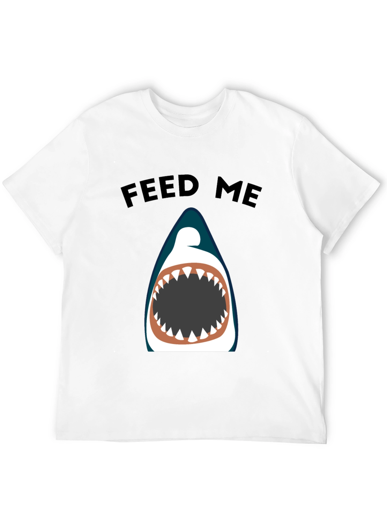 Feed Me Shark Graphic Black T-Shirt