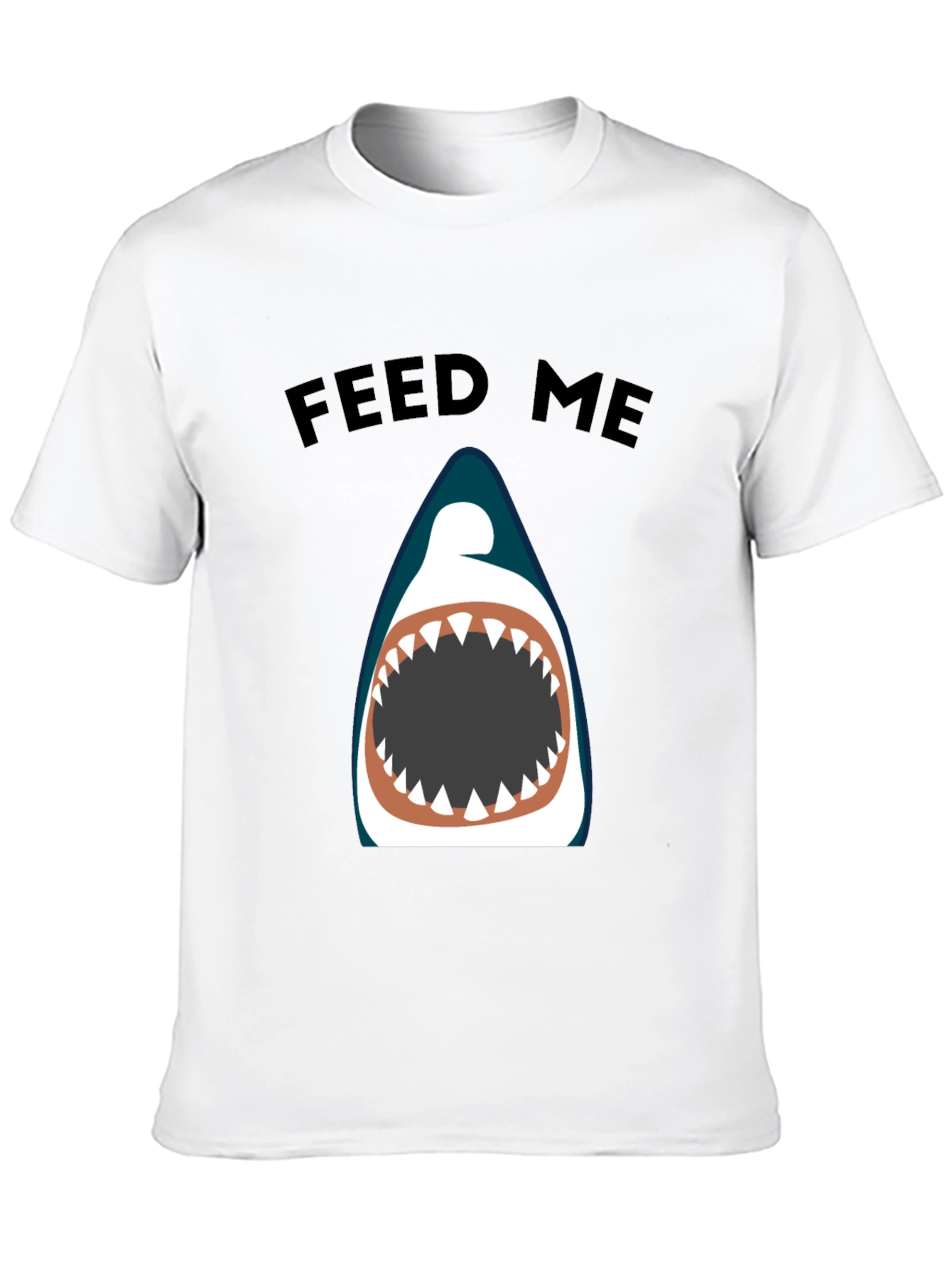 Feed Me Shark Graphic Black T-Shirt