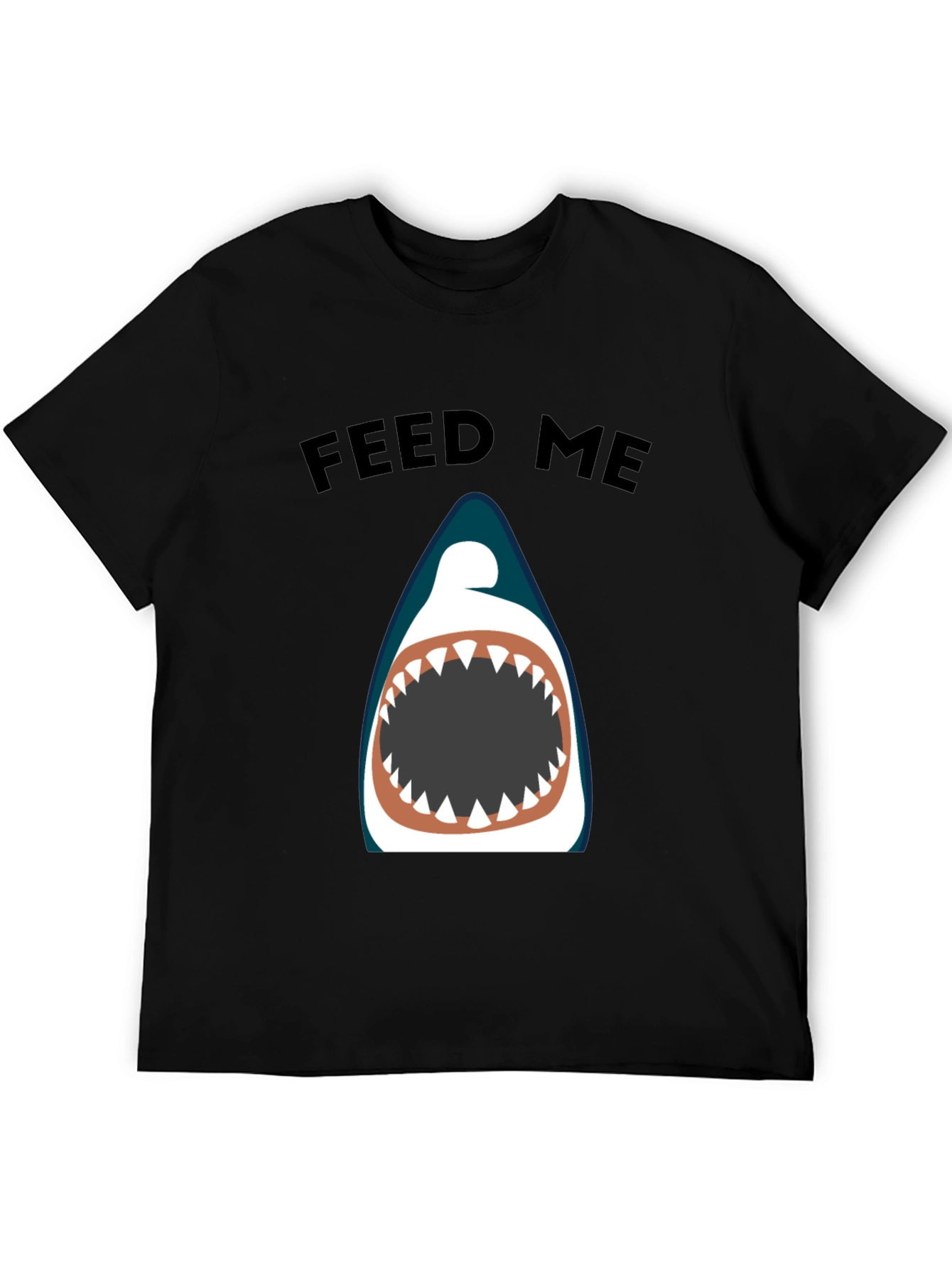 Feed Me Shark Graphic Black T-Shirt