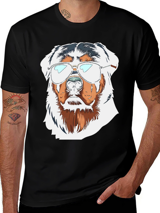 Cool Dog Graphic Tee - Black Cotton T-Shirt